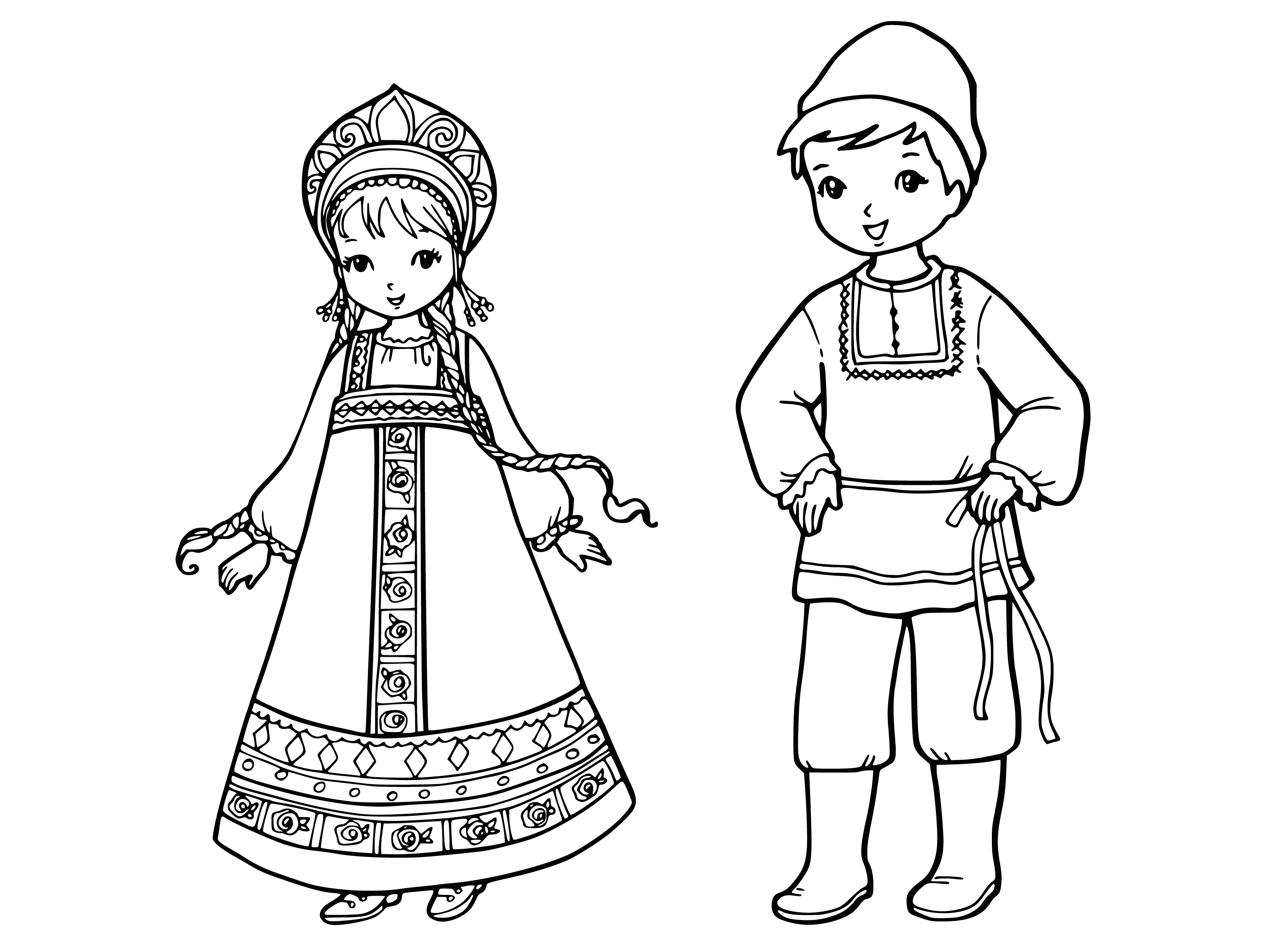 Russian children coloring page