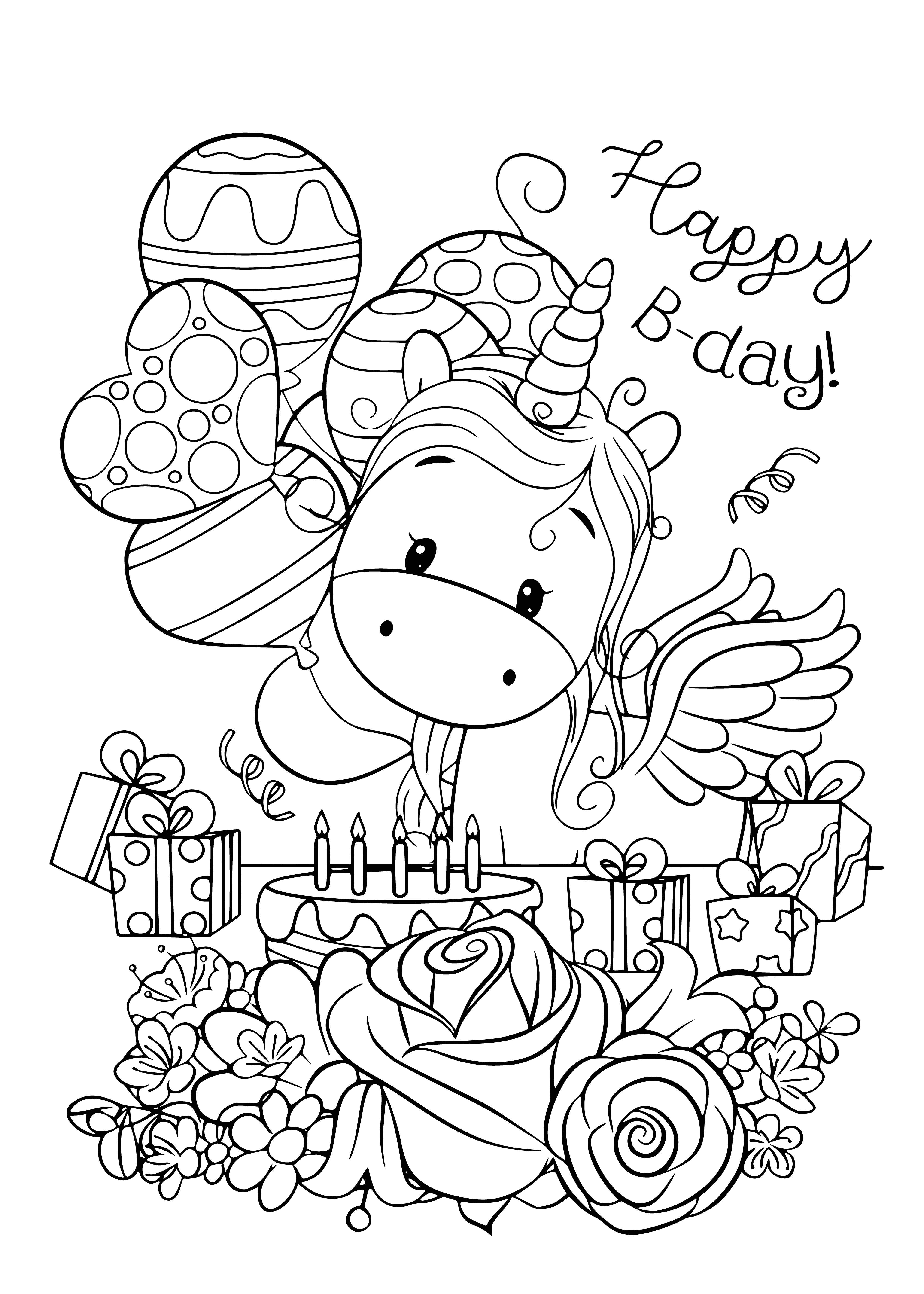 Happy Birthday coloring page
