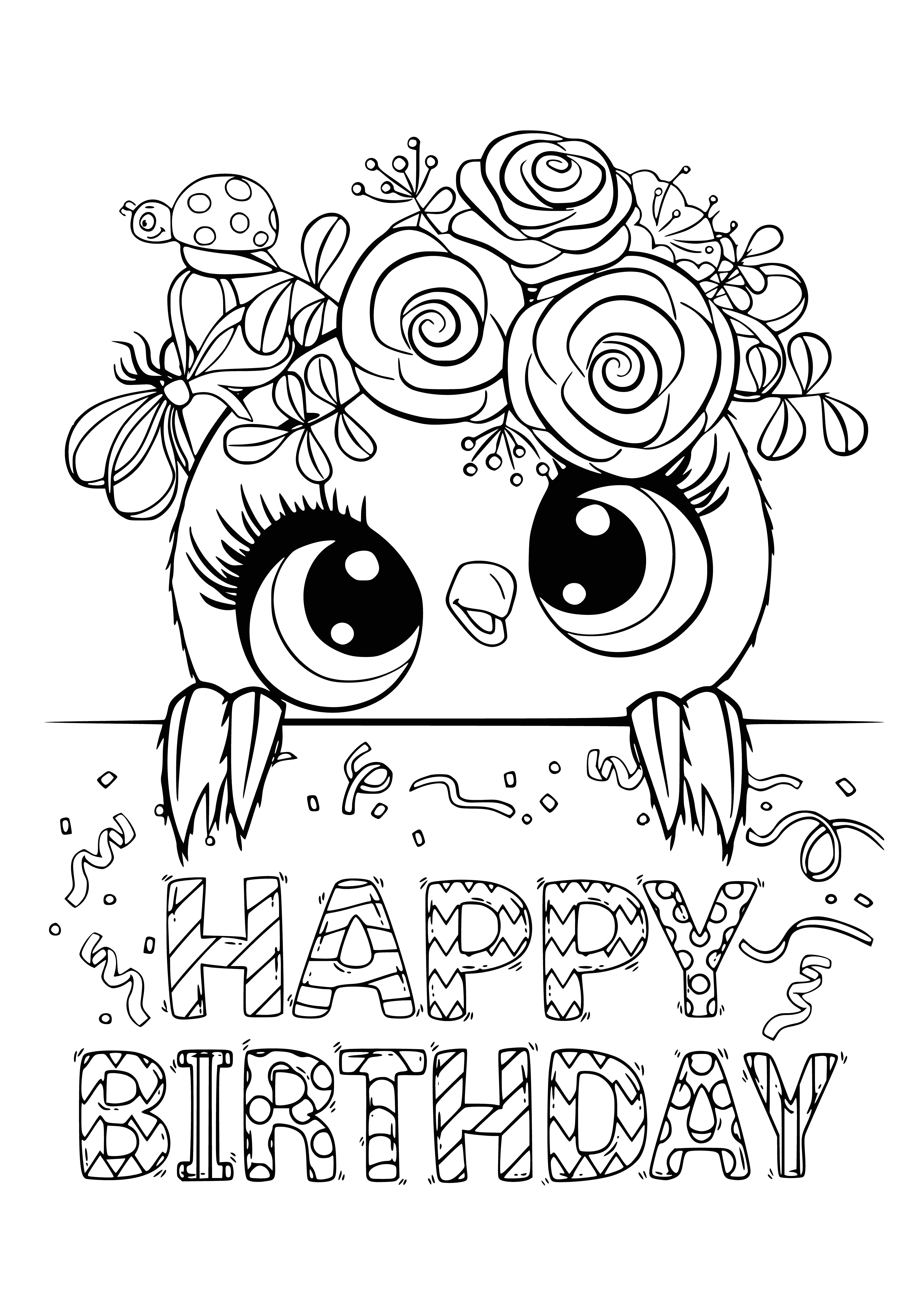 Feliz aniversário! página para colorir