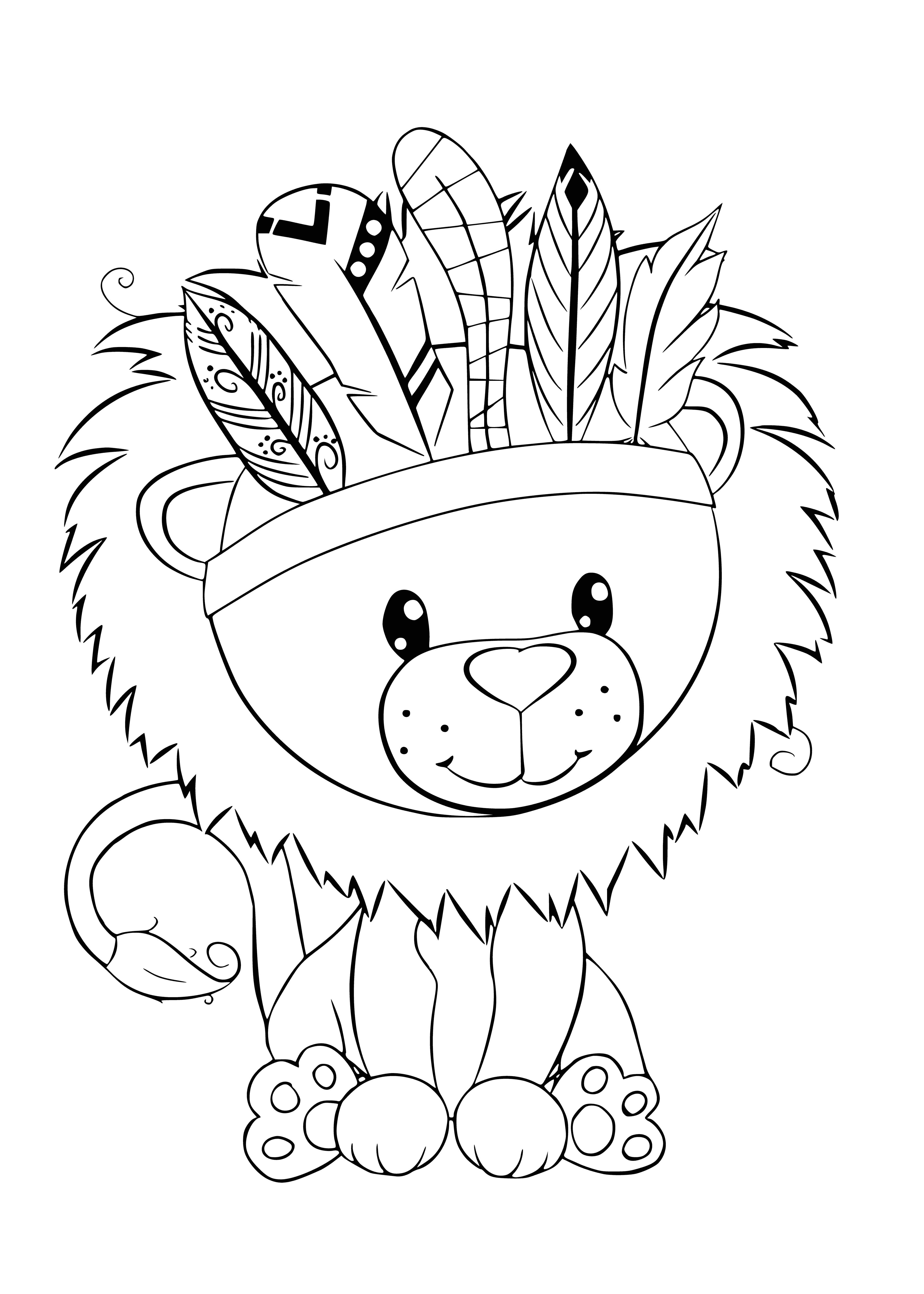 Lion cub coloring page