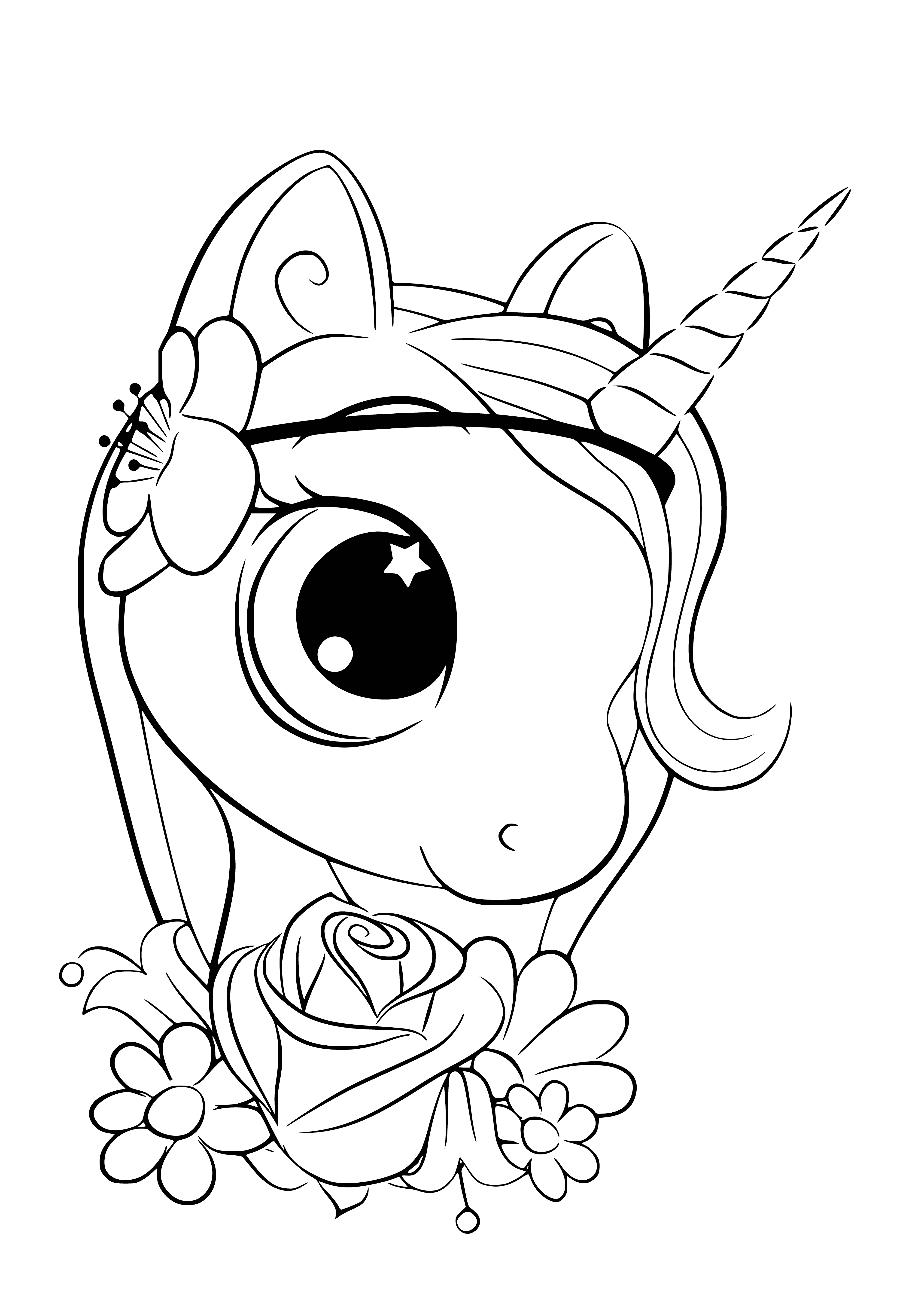 Unicorn girl coloring page