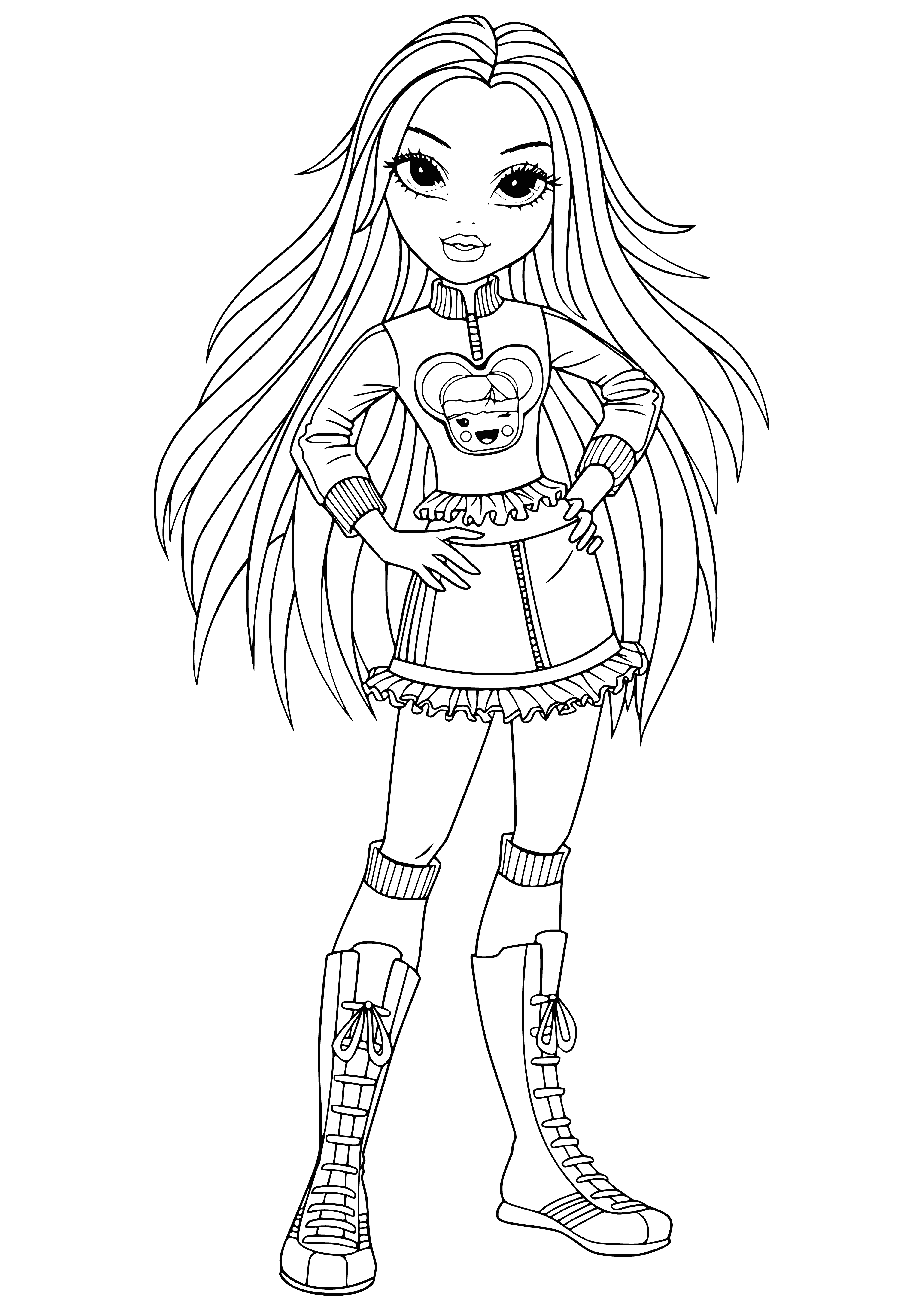 coloring page: Avery is a go-getter with big dreams, always ready to try something new and supported by good friends.