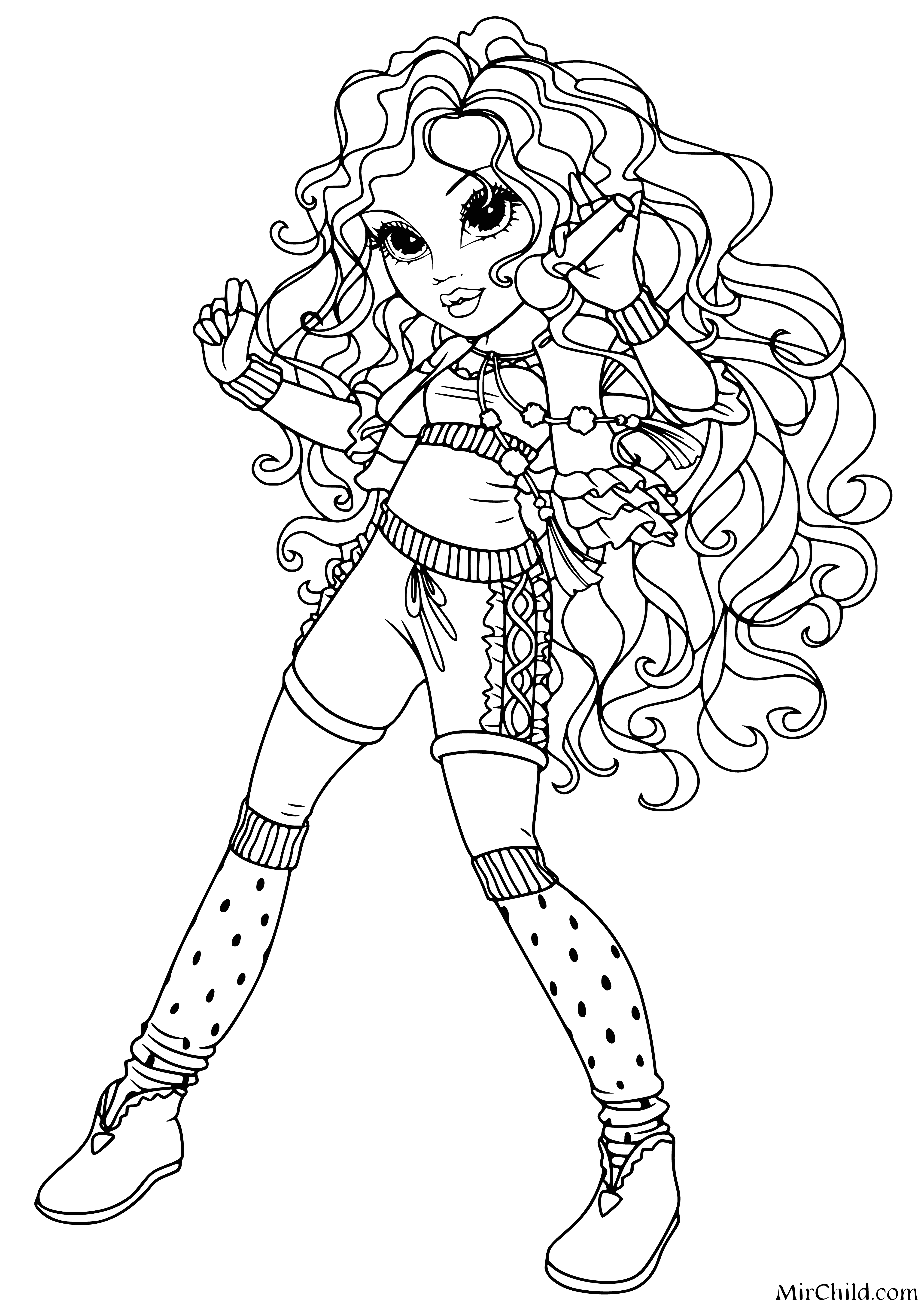 coloring page: Bria is an outgoing leader who's confident, determined and empowered; always up for a challenge and pushing boundaries while having fun and looking out for others.
