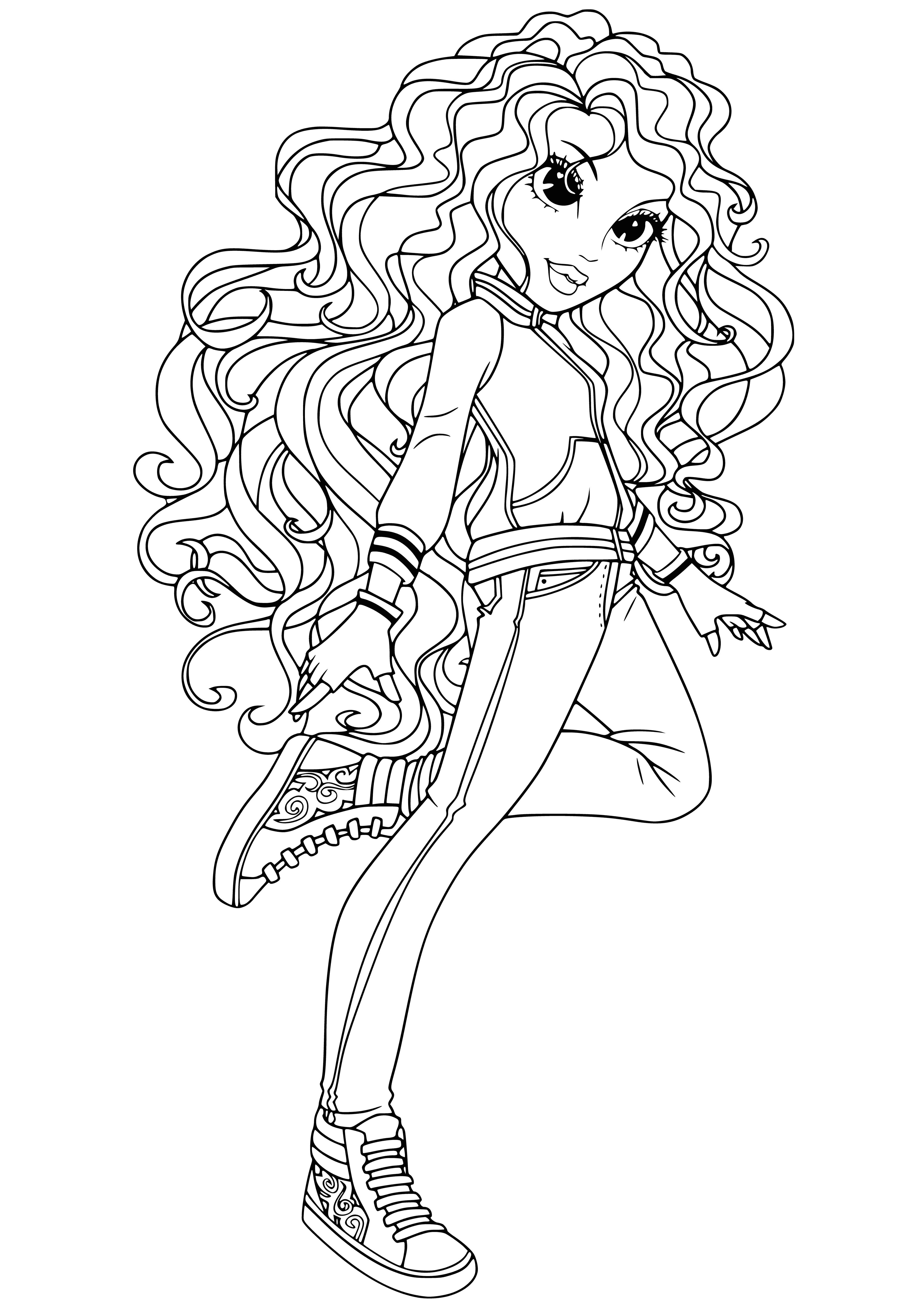 coloring page: Brave Bria is loyal to family and friends, standing up for what she believes in. #MoxieGirl