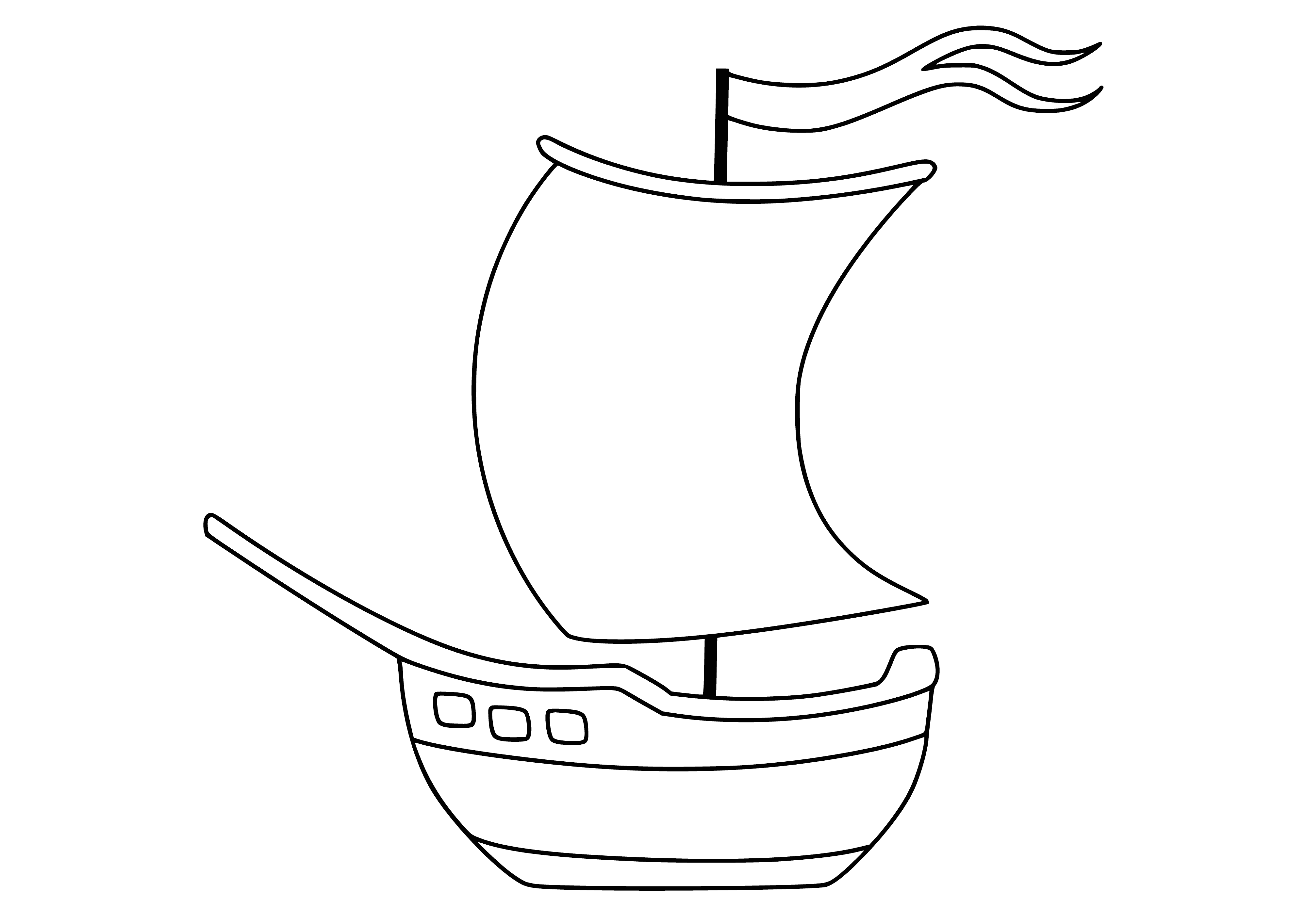 Ship coloring page