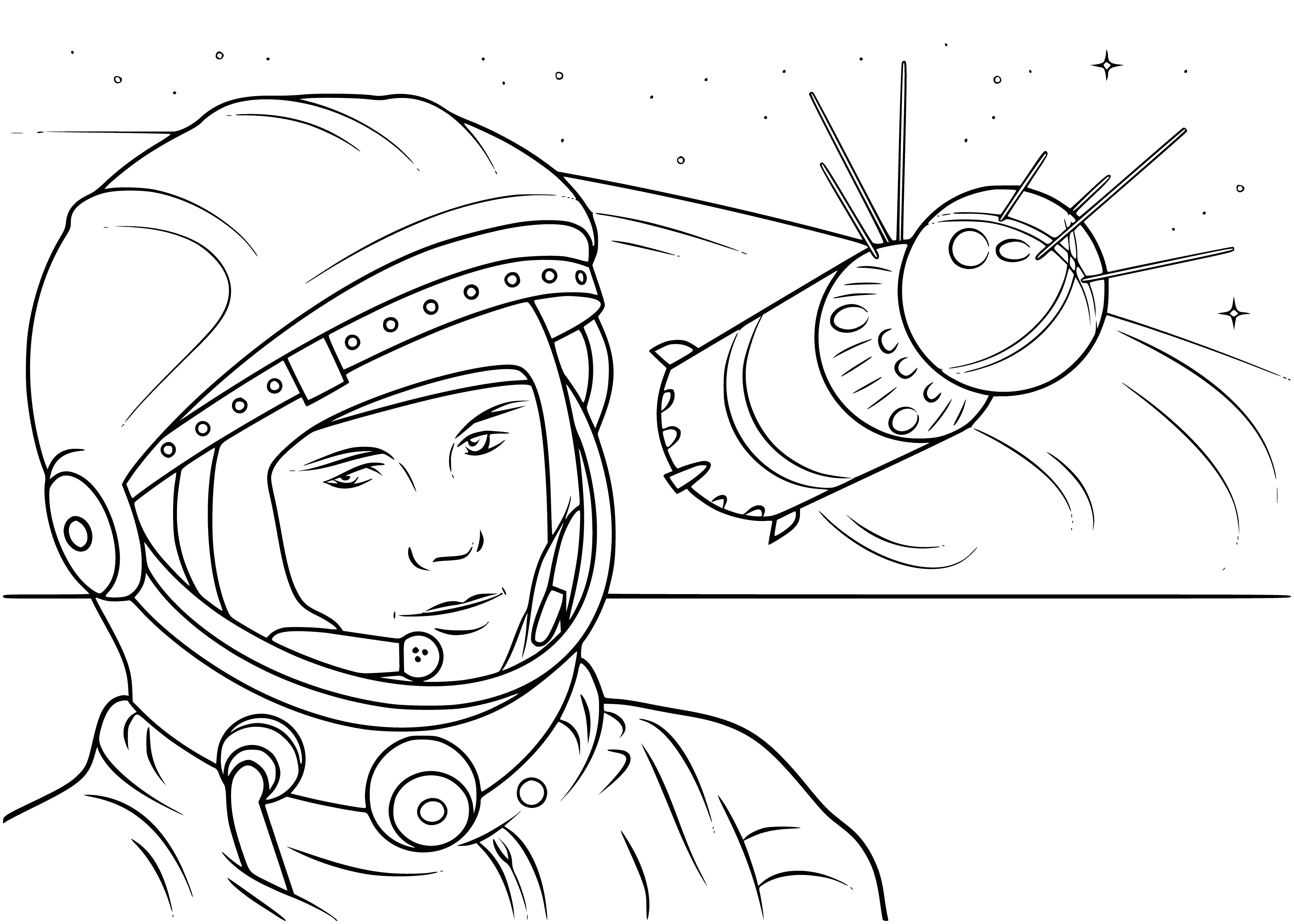 Yuri Gagarin coloring page