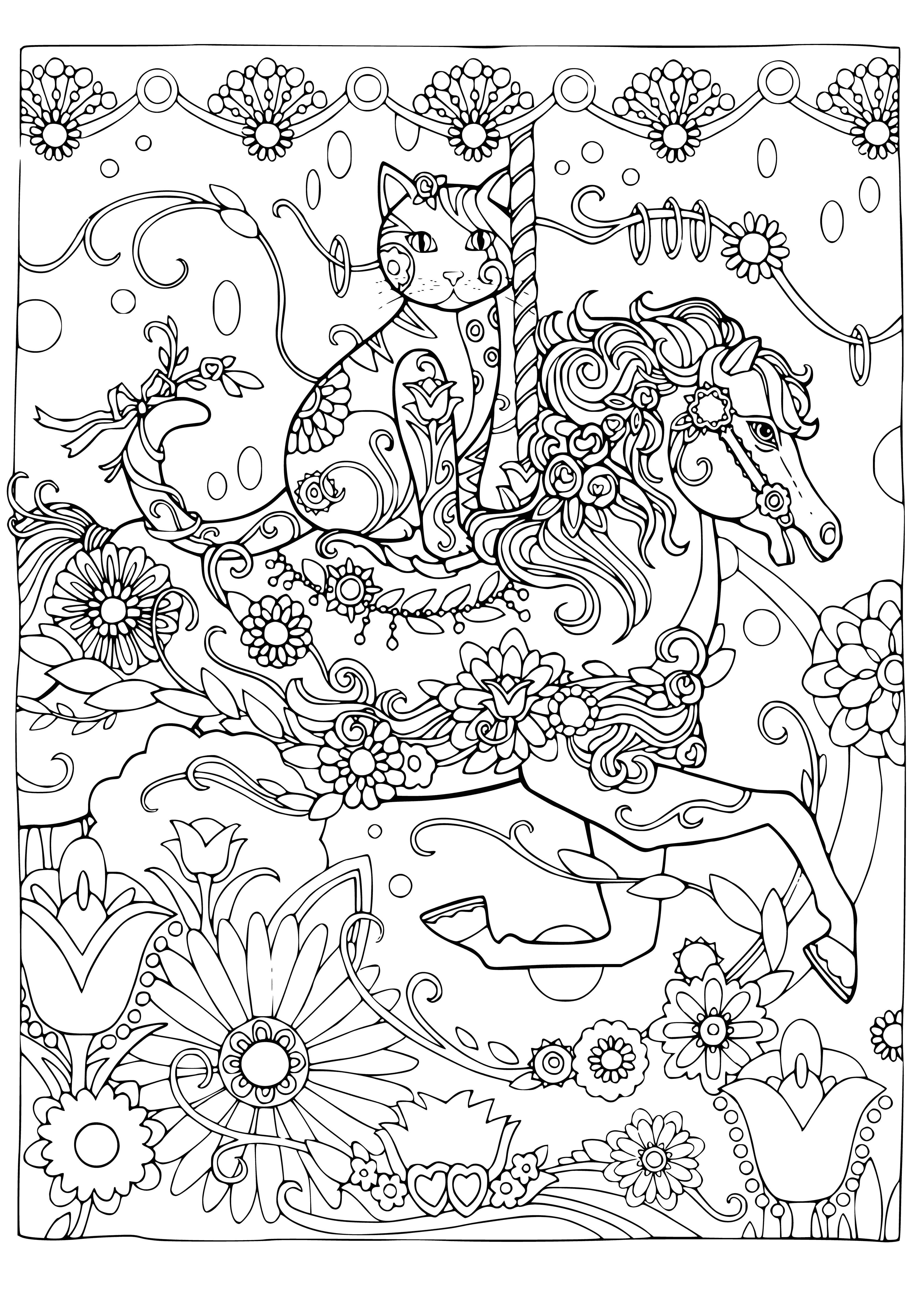 Carousel coloring page