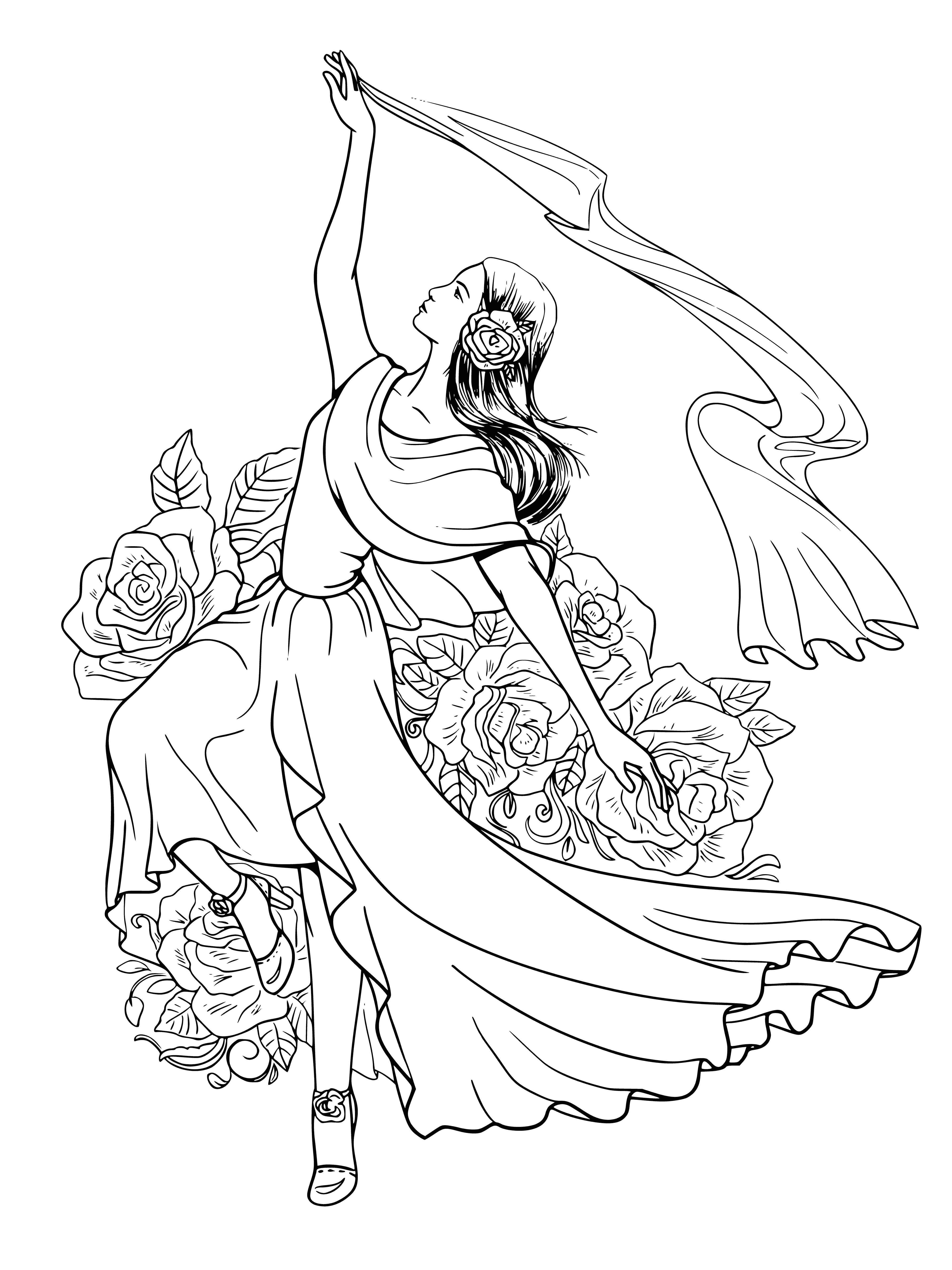 Dance movement coloring page