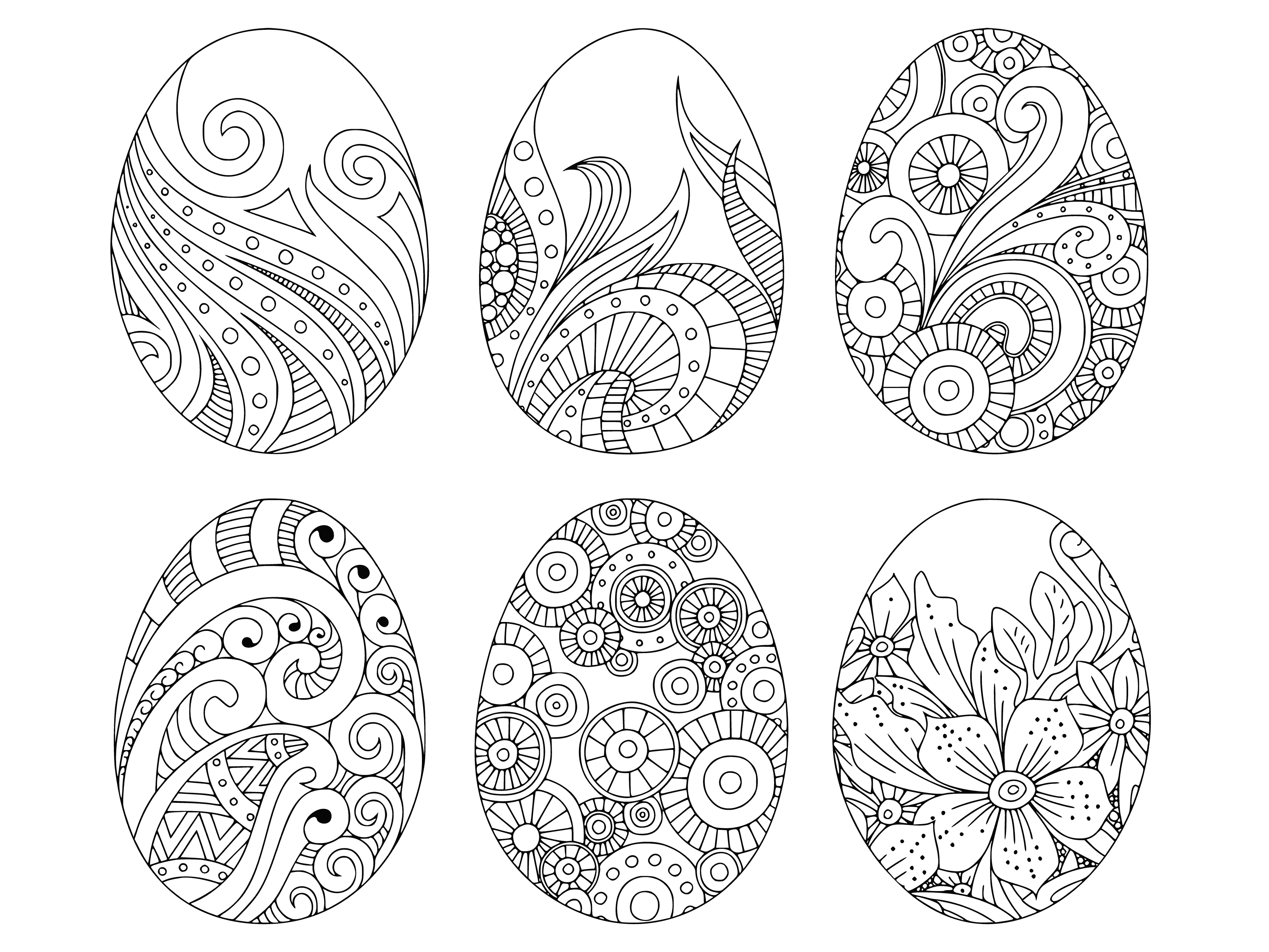 ovos de Páscoa página para colorir