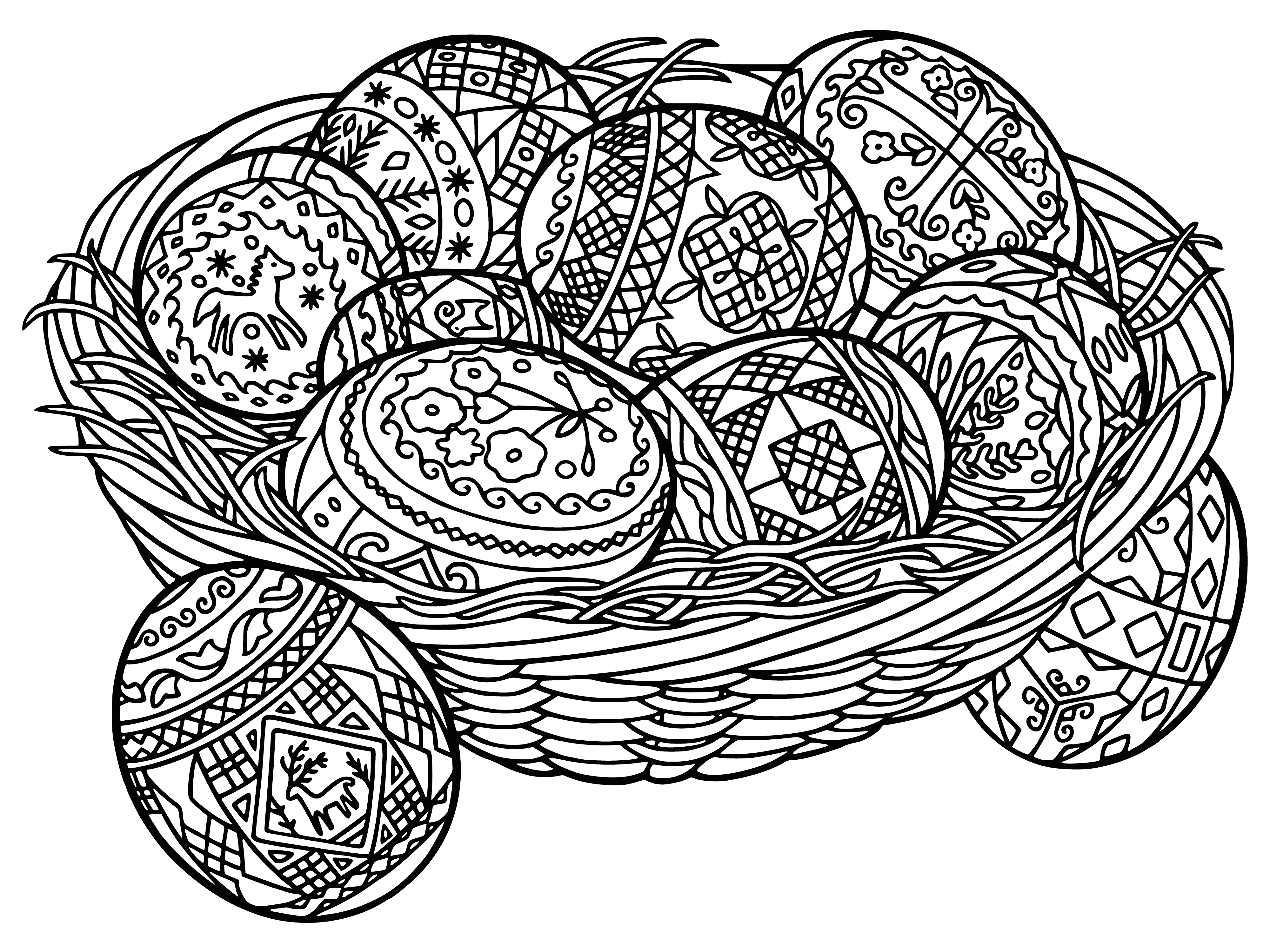 coloring page: The eggs are brightly colored and represent new beginnings. #Easter #FamilyFun