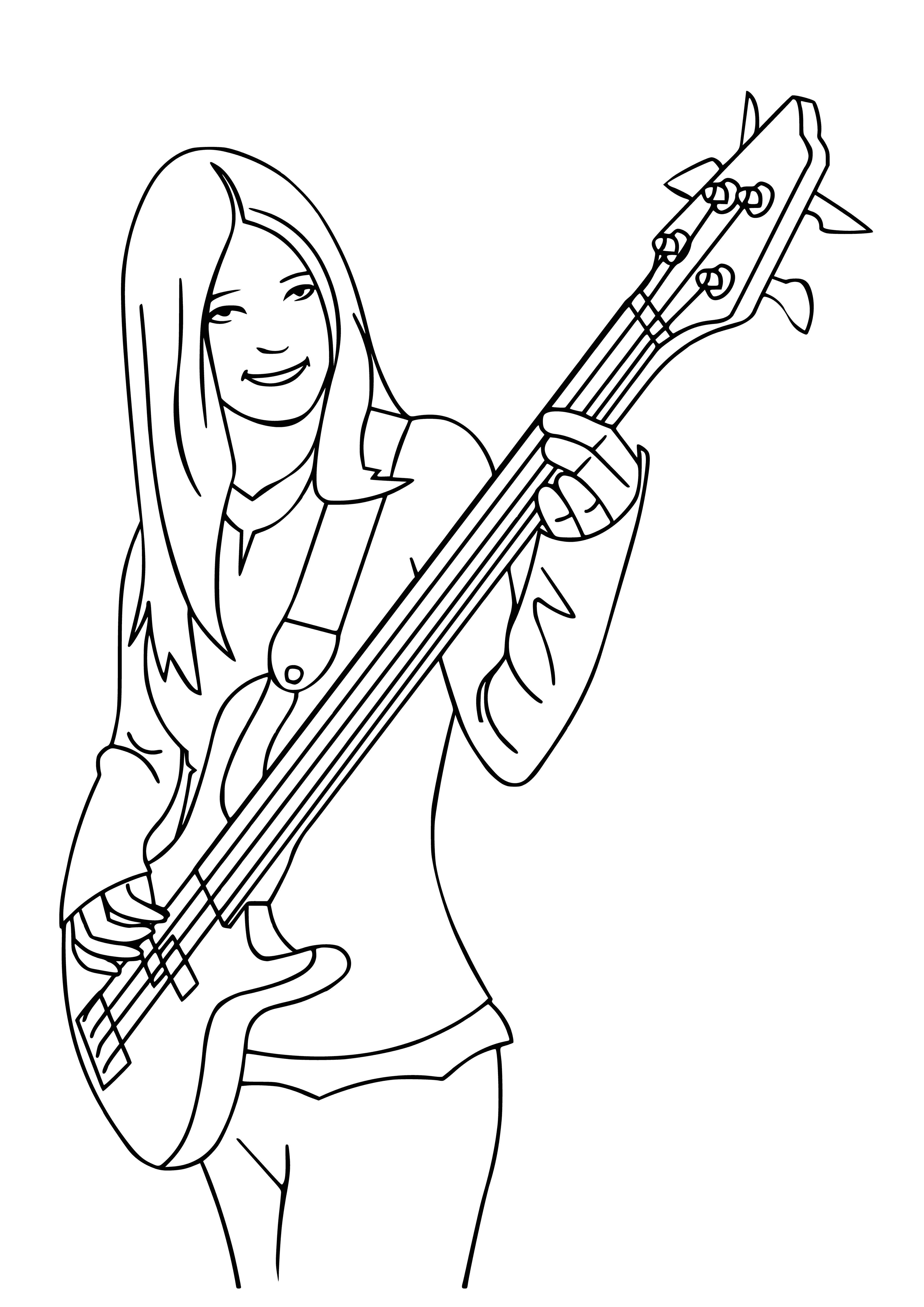 Guitarist coloring page