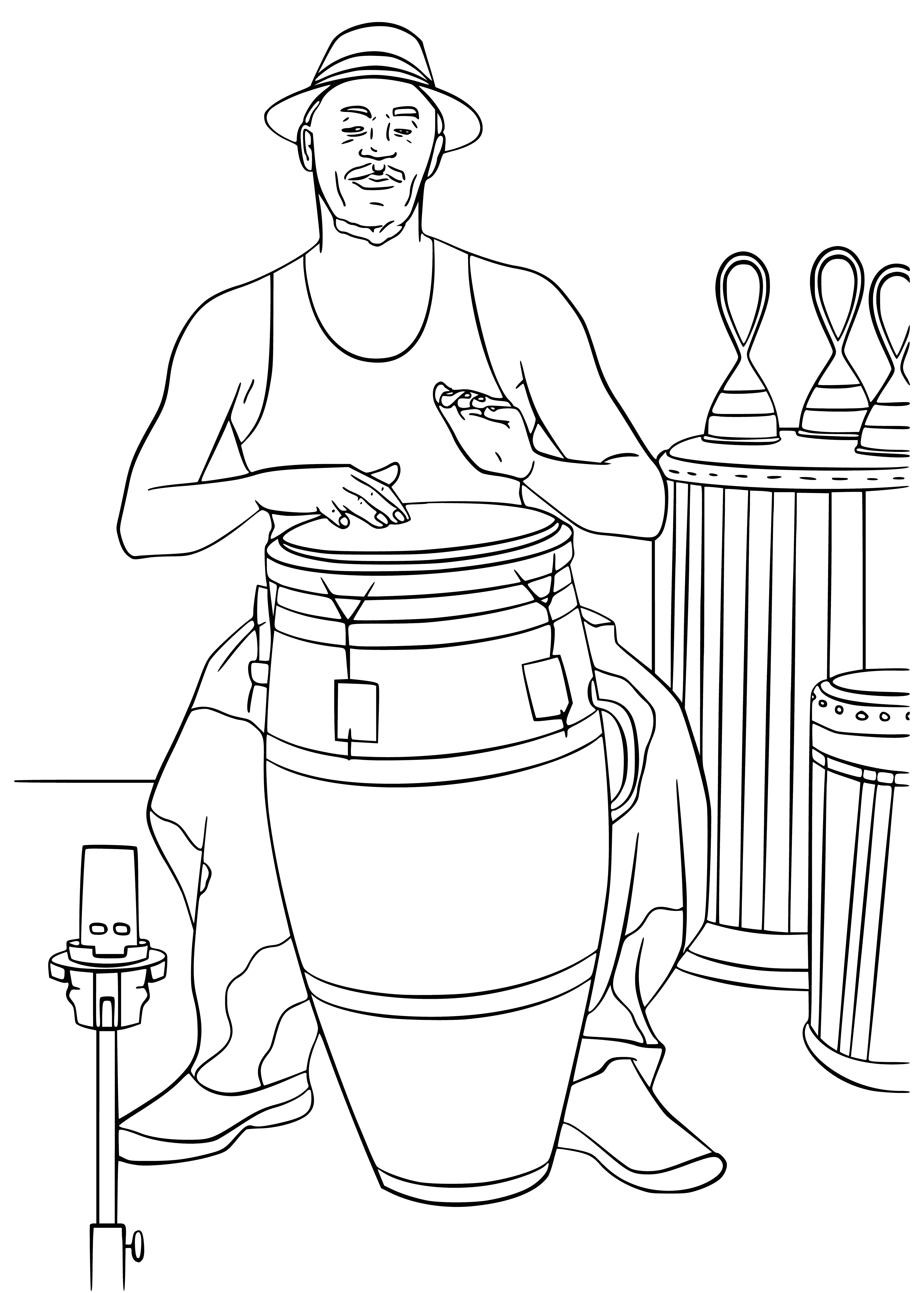 Drummer coloring page