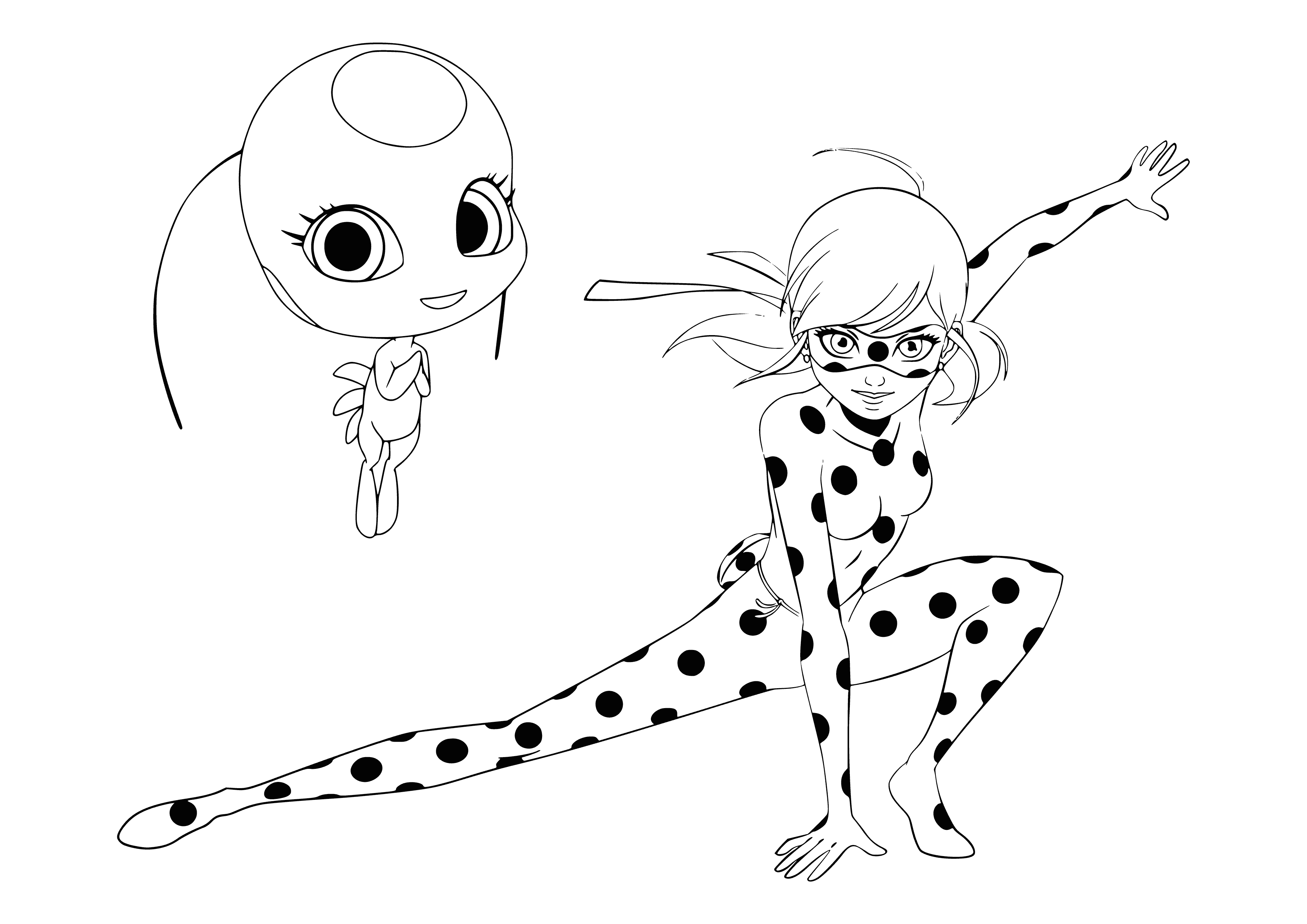 Lady Bug and Tikki coloring page