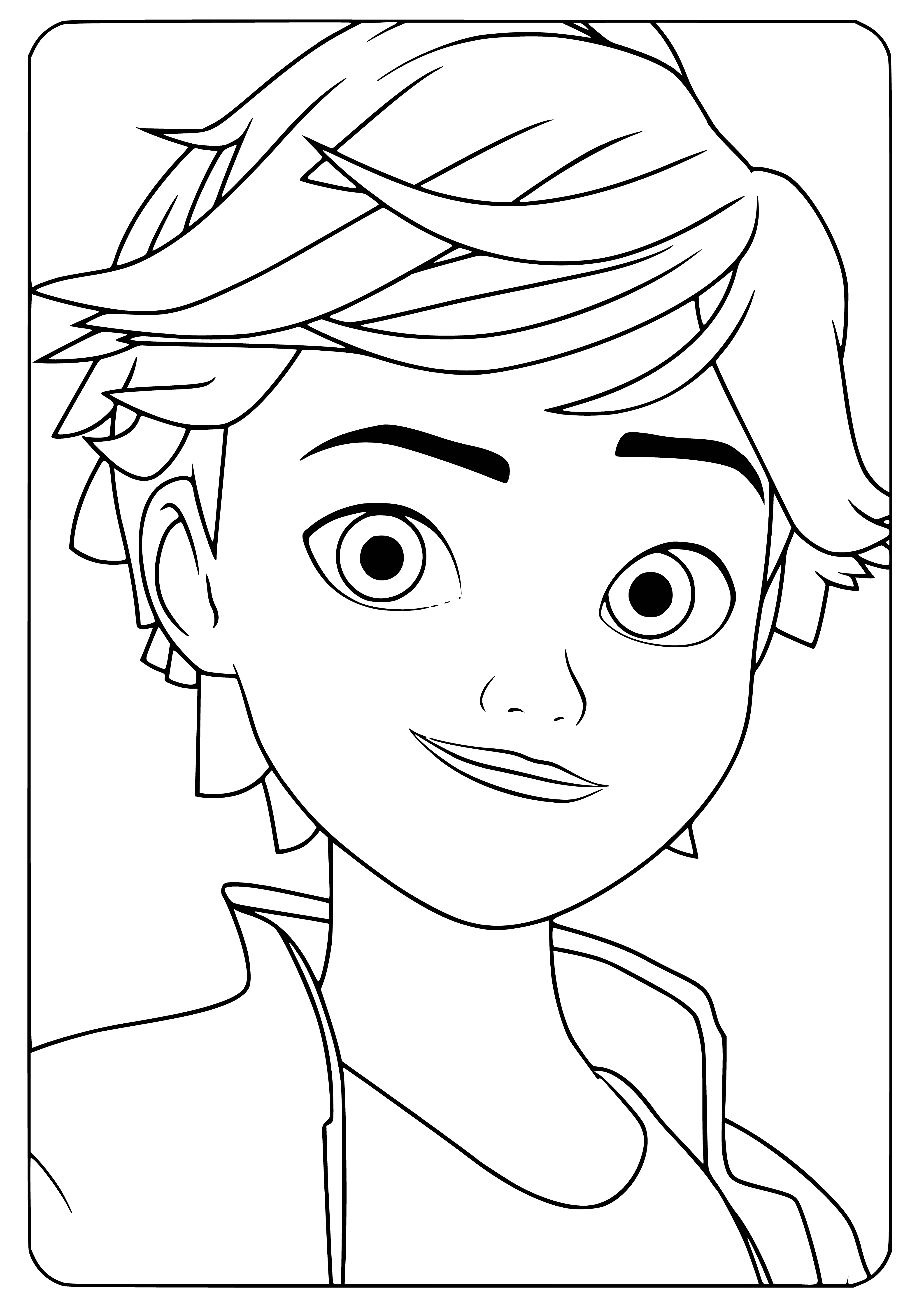 coloring page: Adrian from Ladybug & Cat Noir is ready to fight crime--tall, thin, dark hair, black shirt & pants, black mask. #TalesofLadybugandCatNoir