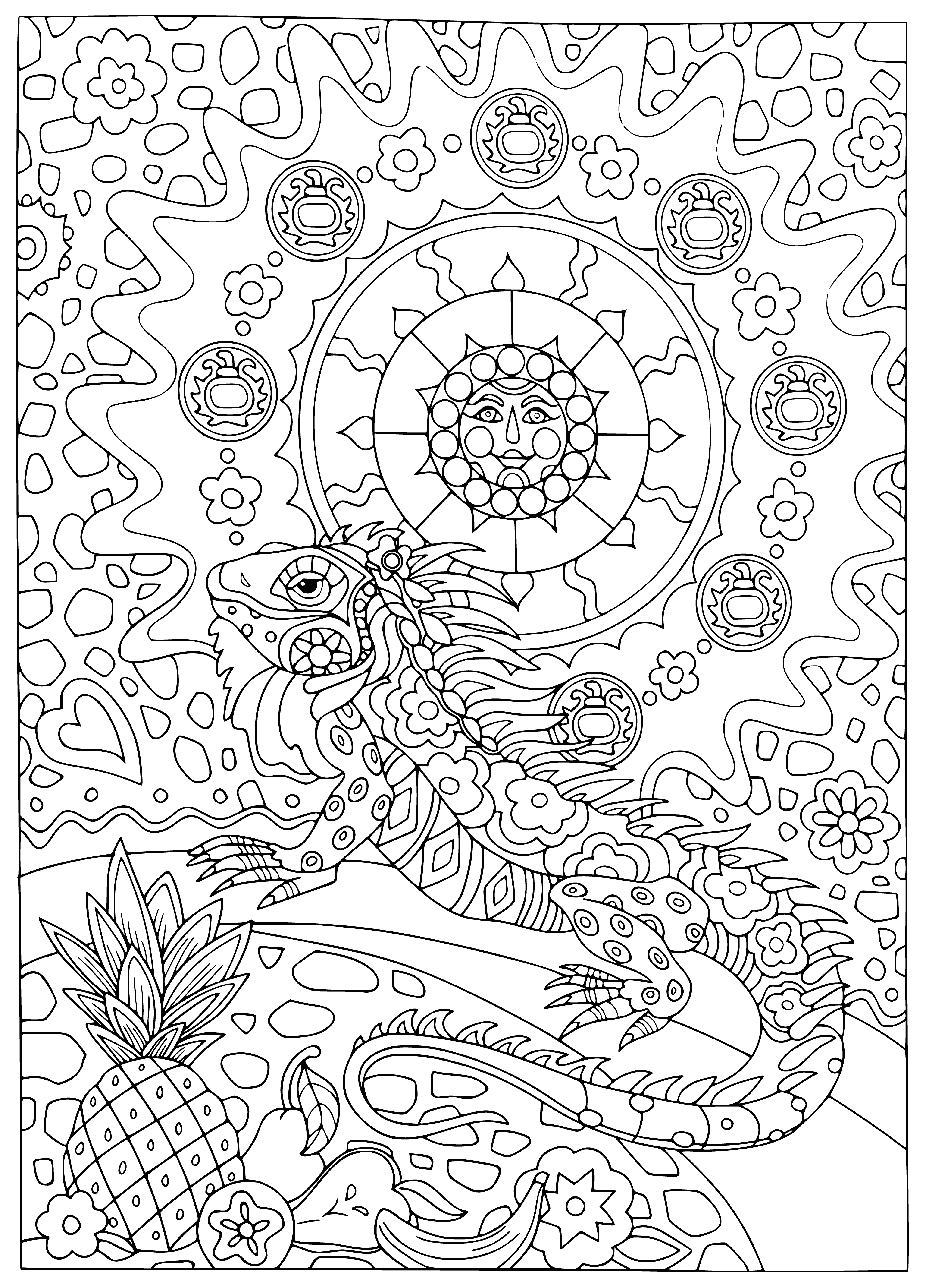 Iguana coloring page