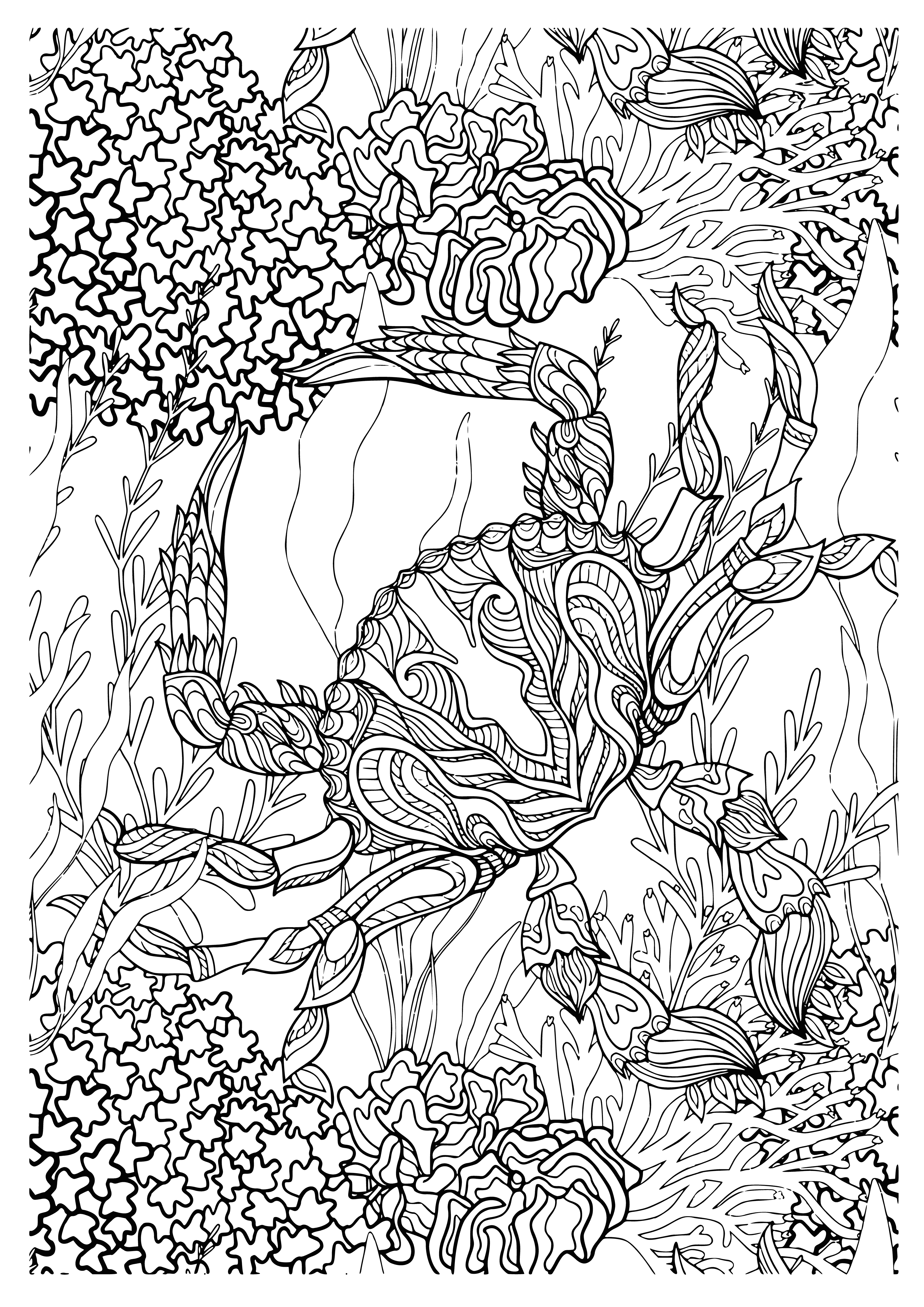 coloring page: Media-savvy sea crab crawls on the ocean floor, its hard exoskeleton deep red and legs striped with white. Claws extended while it moves forward.