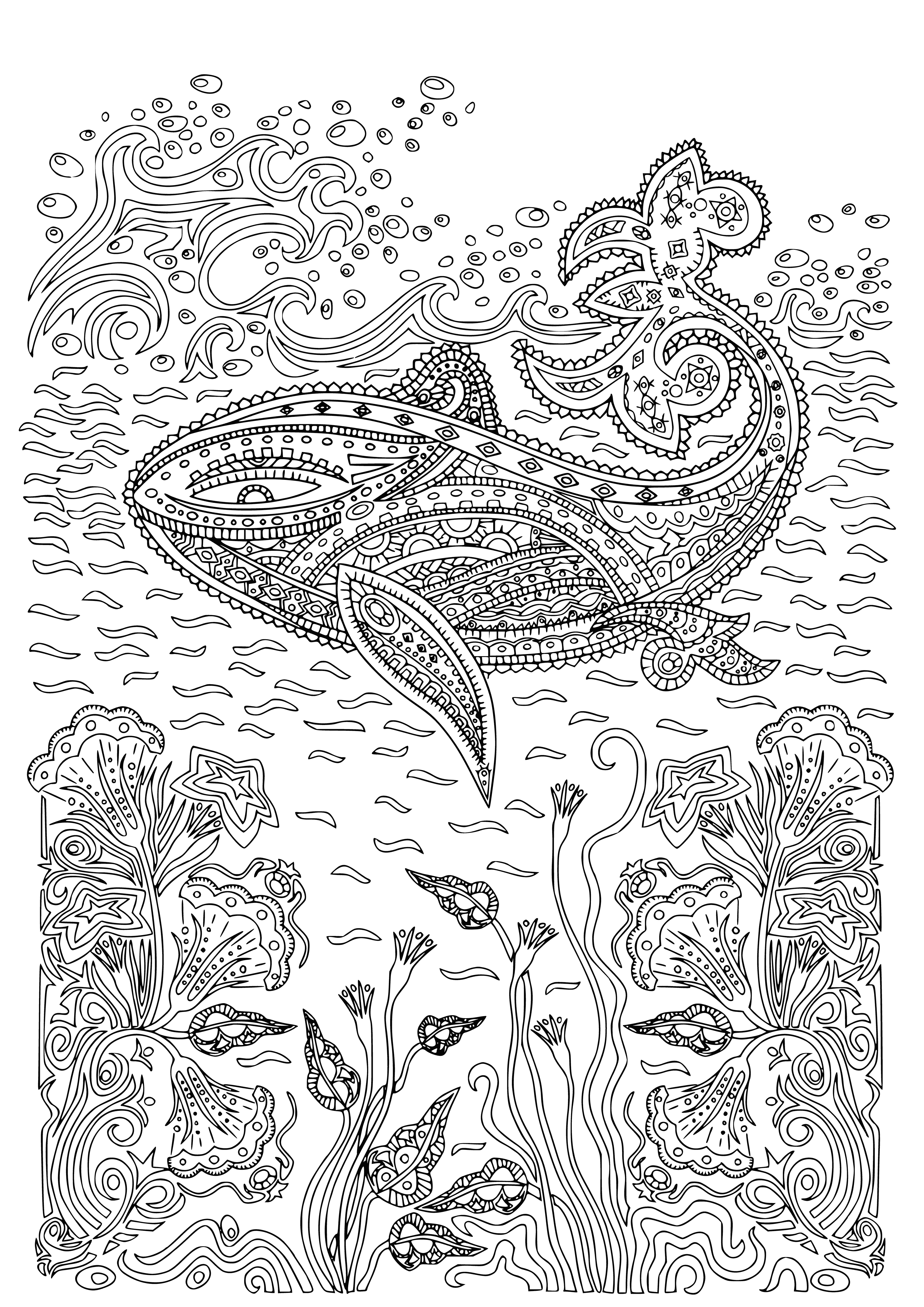 coloring page: Sea-Kit: Adult coloring book w/pages of various designs & colors; perfect for relaxation and creative expression.