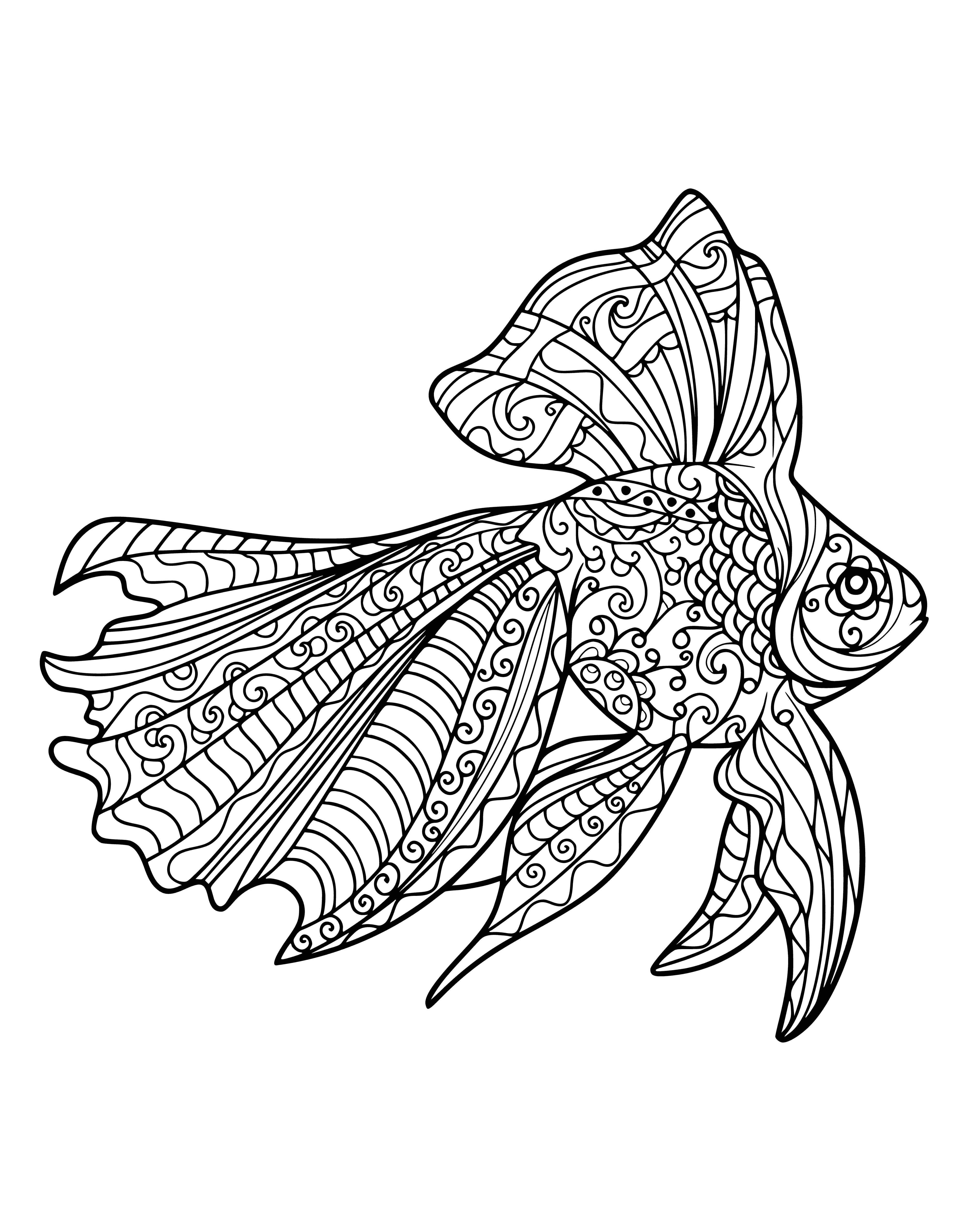 coloring page: Beautiful underwater scene w/ many fish, coral & plants! Perfect for anti-stress coloring projects w/ soft colors & intricate patterns.