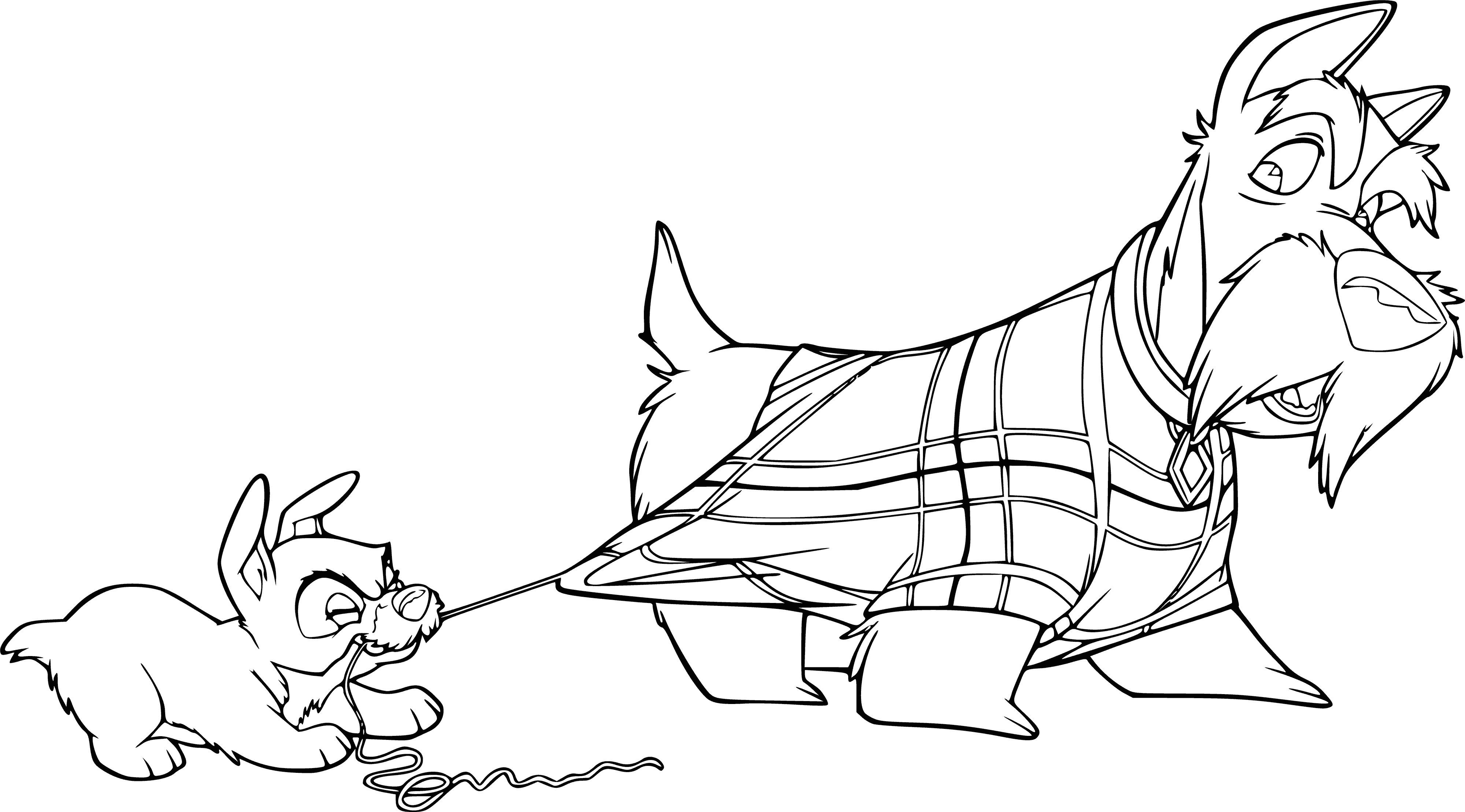 Puppy and dog coloring page