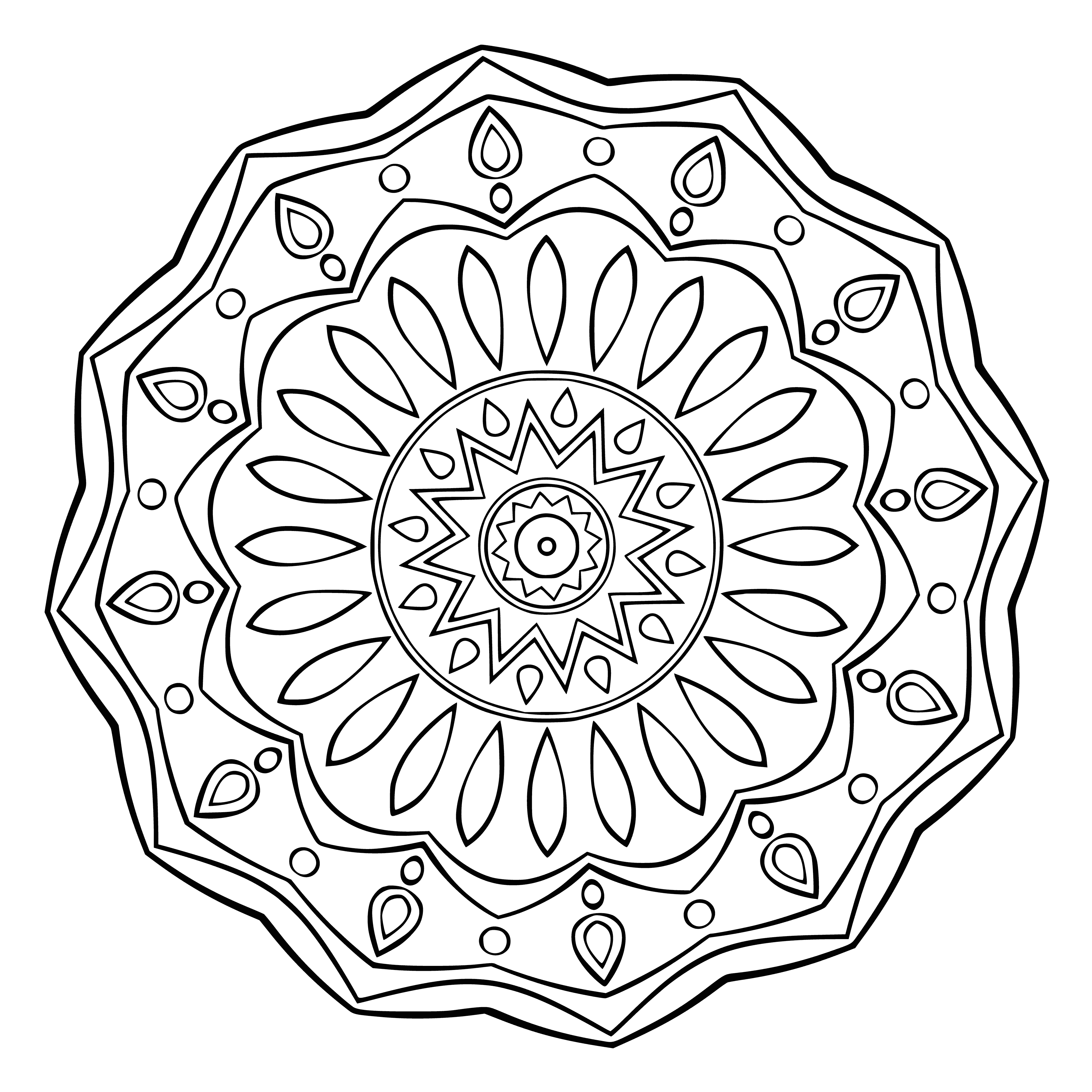 coloring page: Mandala art promotes relaxation, self-awareness, and understanding; it's a symbol of the universe, used in meditation and coloring page activities.