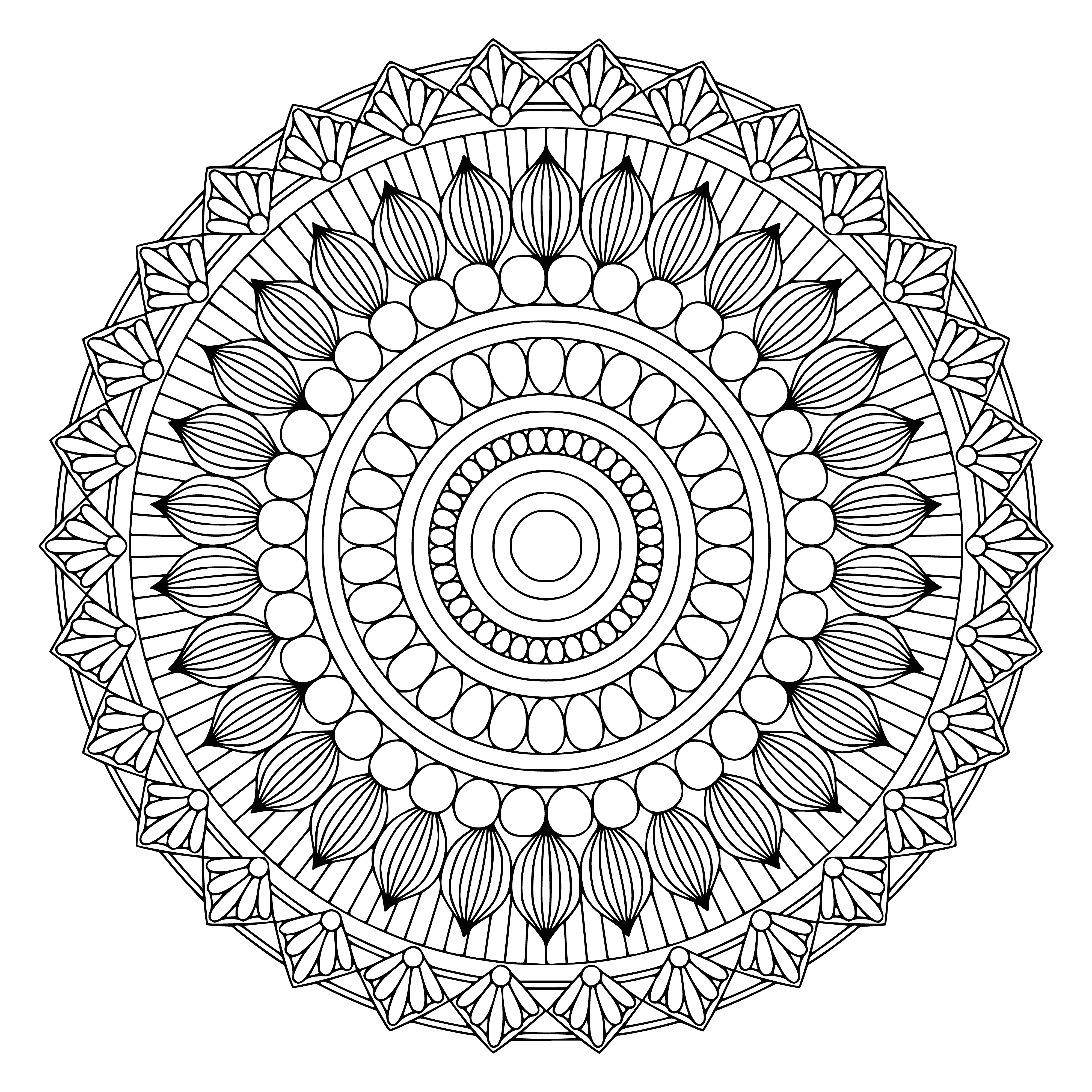 coloring page: Mandala coloring pages used to reflect upon and find inner peace.