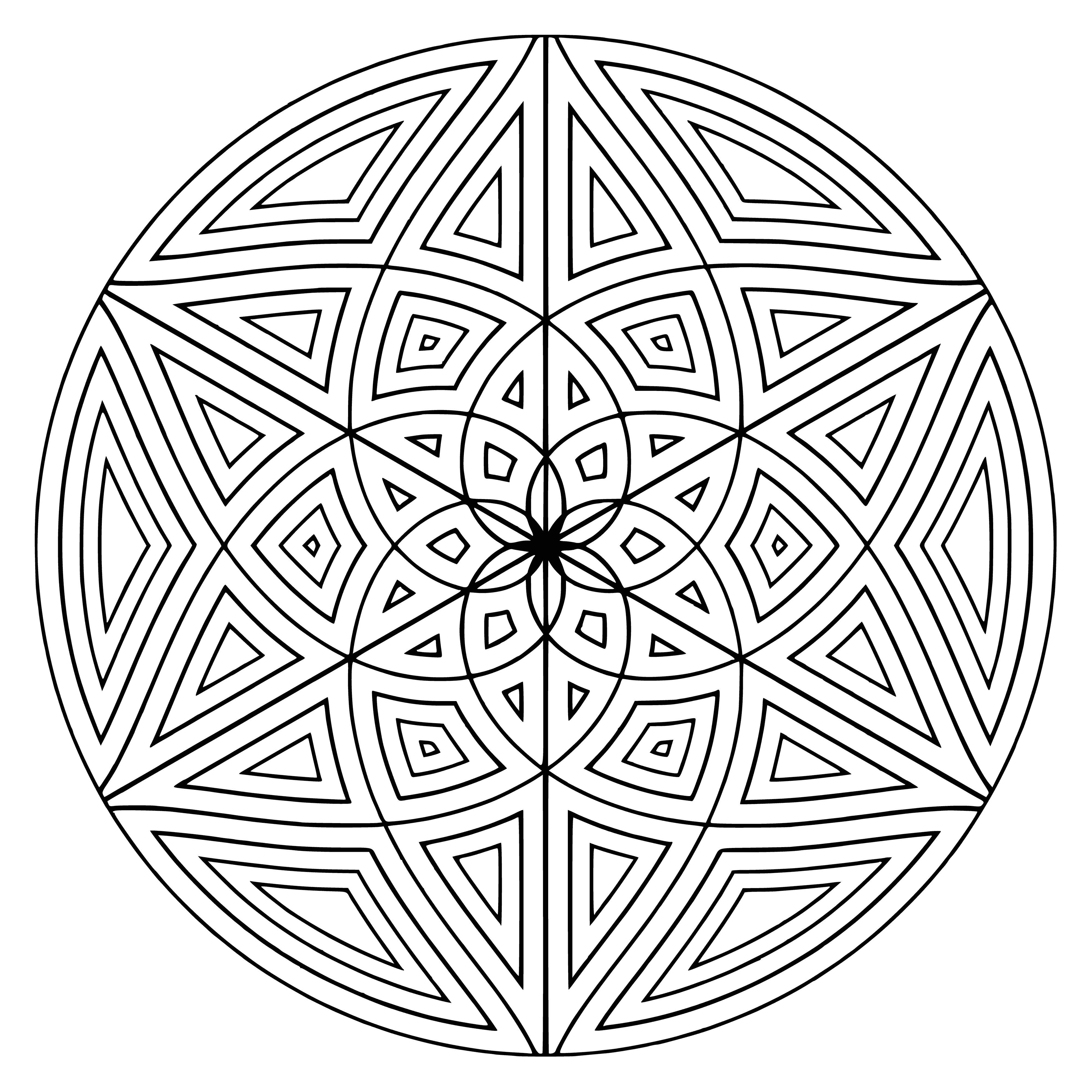 coloring page: Design a colorful mandala with different geometric shapes, perfect for those who love to color and use shapes! #mandalas #geometricshapes #coloring