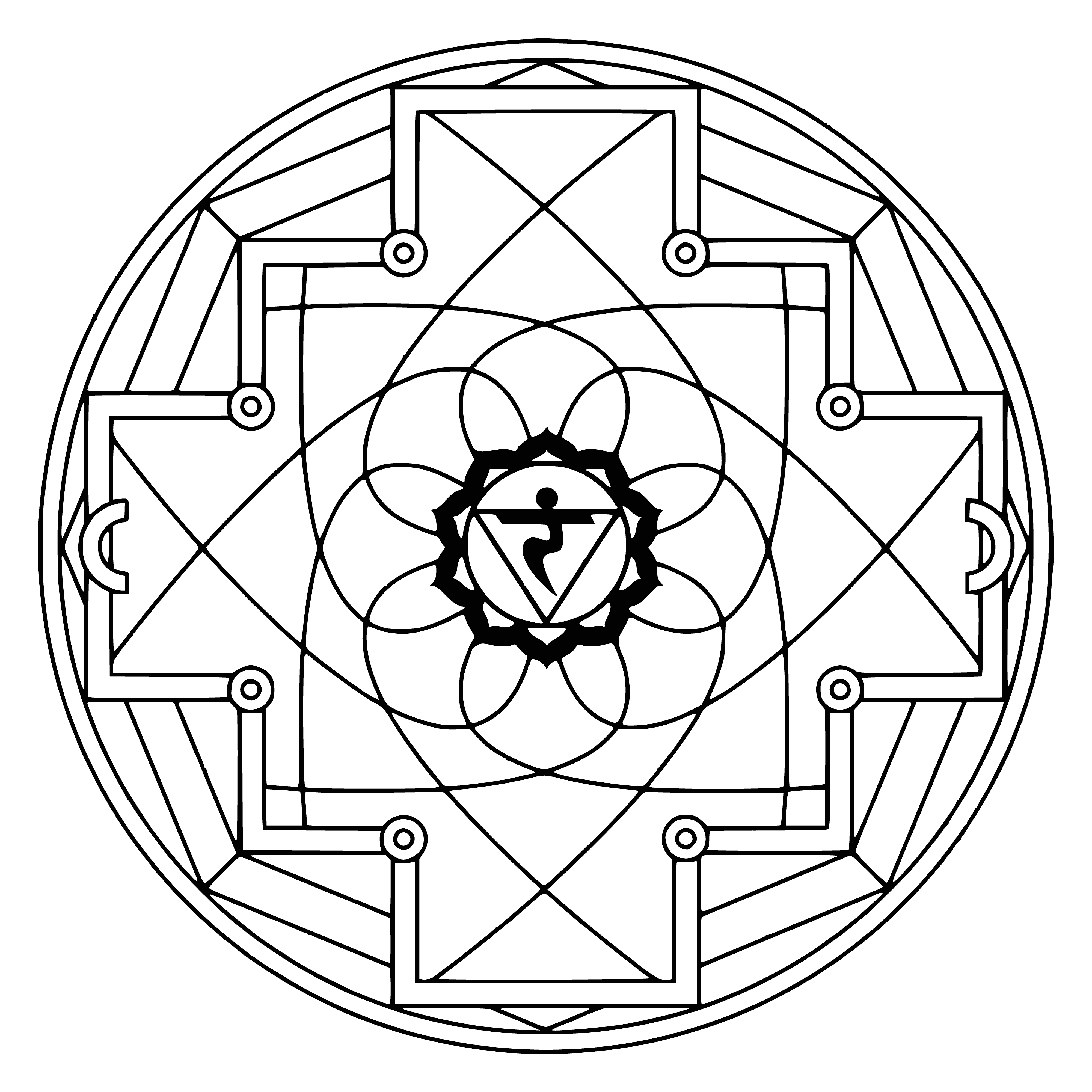 Mandala przedstawiająca czakrę Manipura kolorowanka