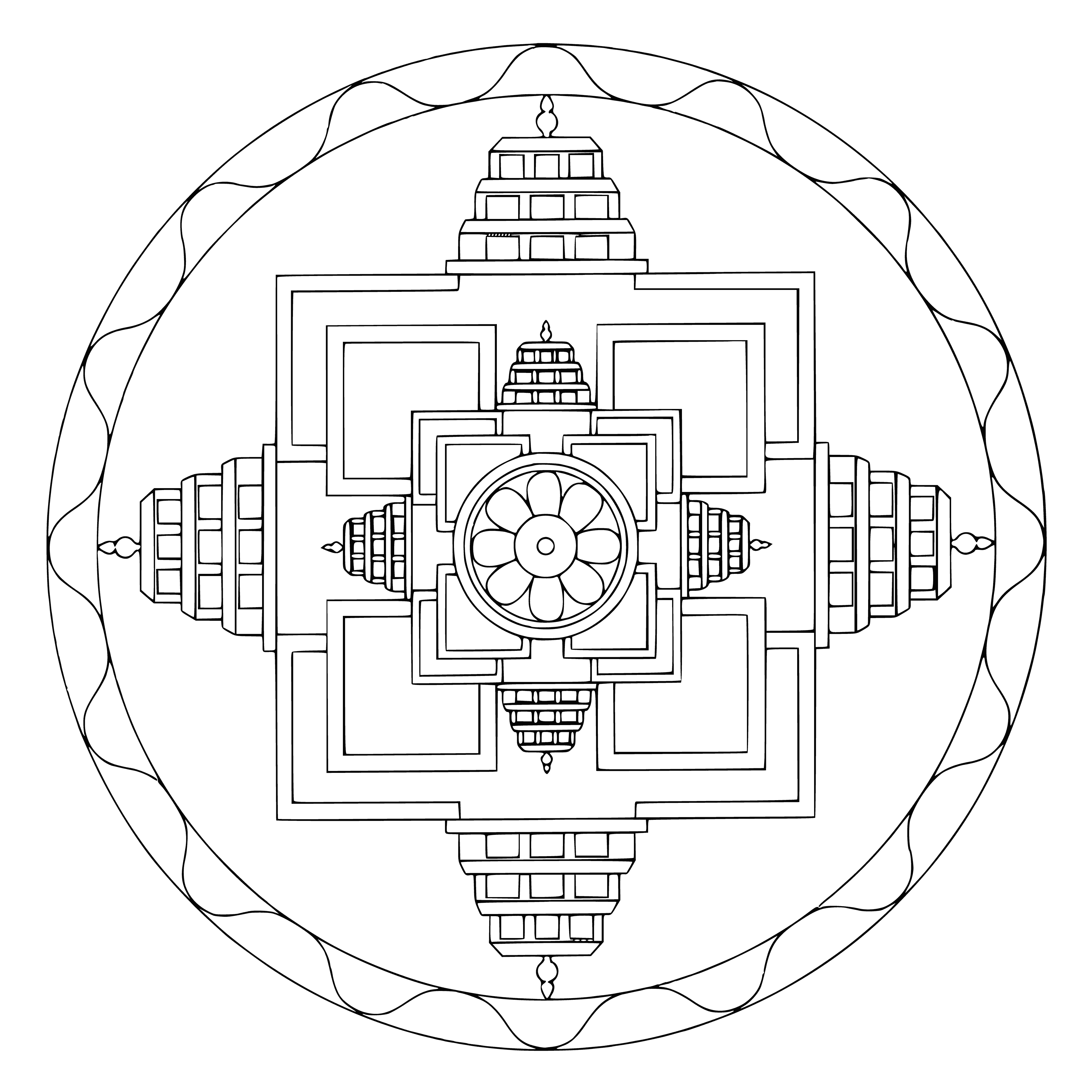 Mandala tybetańska kolorowanka