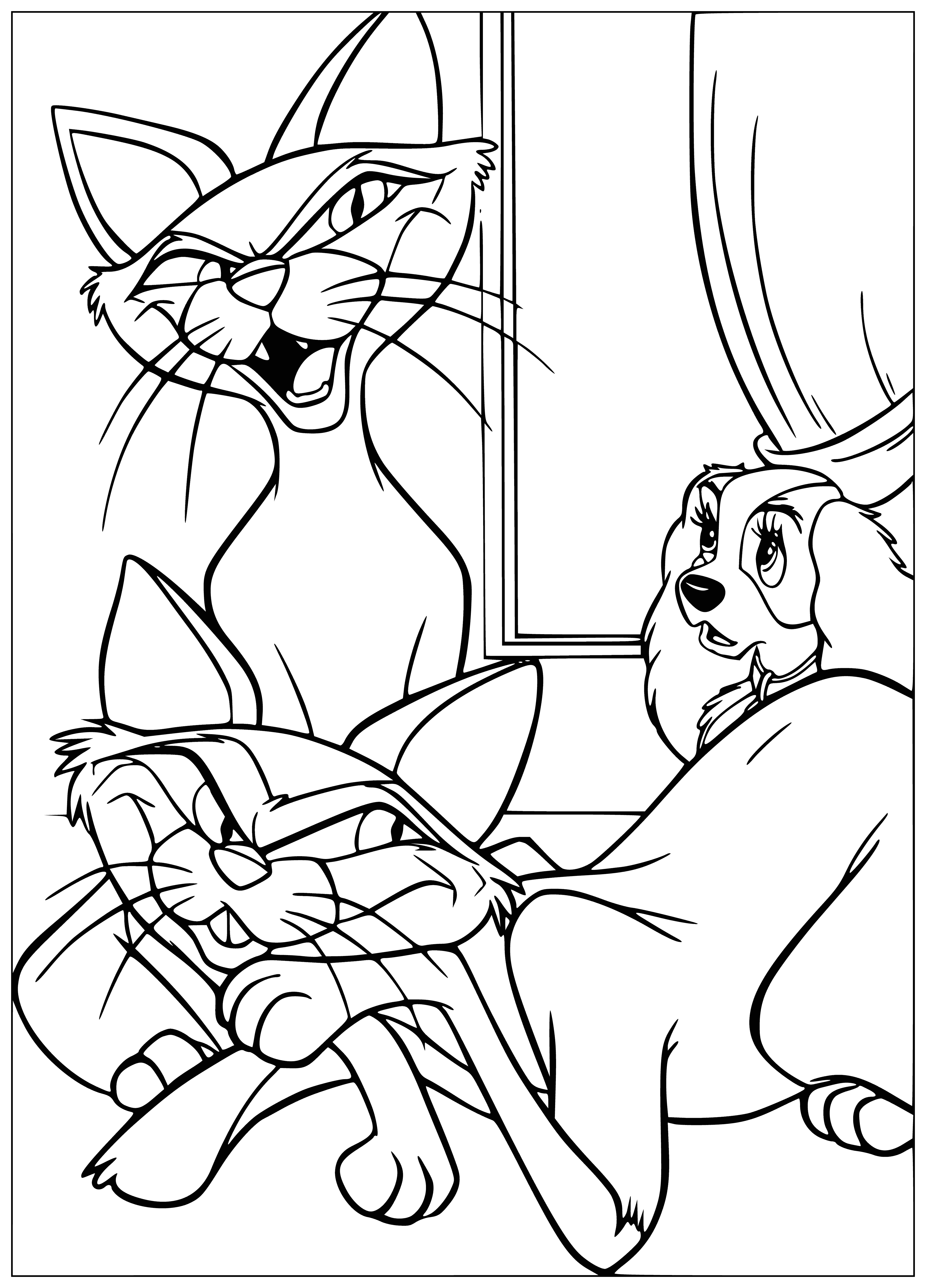 coloring page: #coloringpages #catthemepic.twitter.com/c5zMN7h6ZC

Two cats have a conversation while sitting on a stool and table. #coloringpages #catthemepic.twitter.com/c5zMN7h6ZC