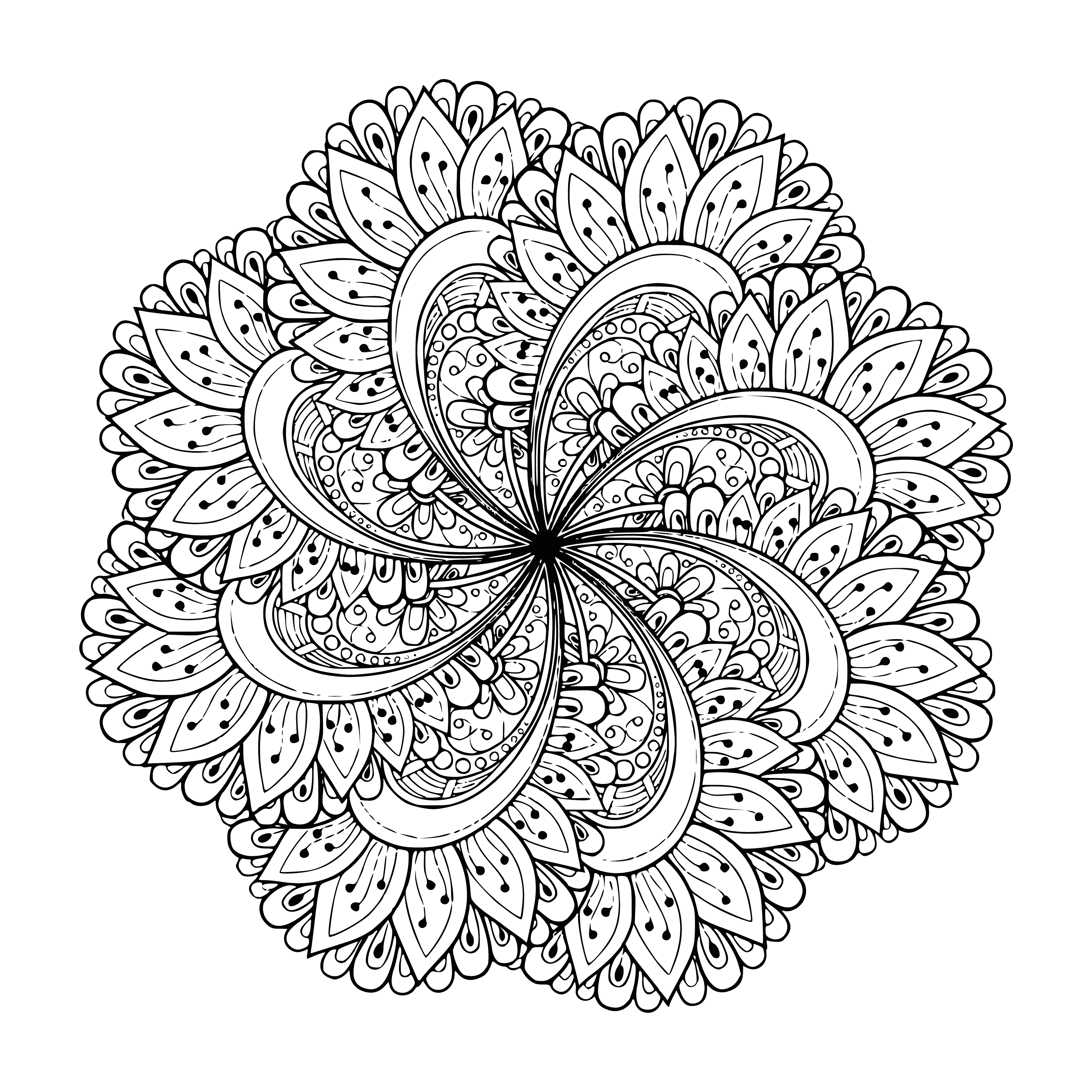 coloring page: A mandala is a spiritual symbol representing the universe, often used as a diagram or pattern to symbolize the cosmos.
