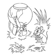 coloring page: Illustration to the fairy tale The Norse Mouse with a Mouse and an Ant