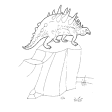 kolorowanka: Dinozaur Nodozaur na skale