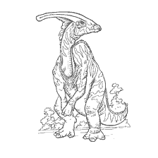 kolorowanka: Rysunek z dinozaura Parasaurolof do kolorowania
