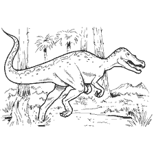 kolorowanka: Kolorowanki dinozaur Barionix w środowisku naturalnym
