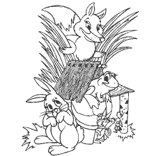 coloring page: Illustration from the Russian folk tale Lysichka-sister
