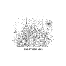 Colorir um touro no fundo da véspera do Ano Novo com a inscrição Feliz Ano Novo 2021