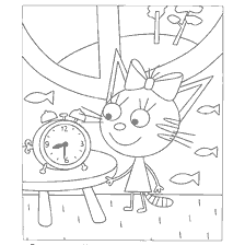 Three Cats: Caramel with an alarm clock