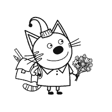 The Compote Cat with Flowers