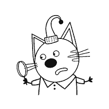 Il gatto composto da tre gatti tiene un Loop