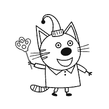 Gatto Kompot con un giocattolo a forma di piede