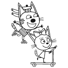 Korzhik e Caramelka dal cartone animato Tre Gatti