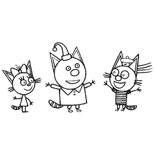 Immagine con personaggi Tre gatti: Caramel, Compote e Korzhik