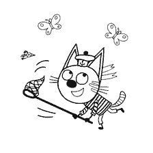Gatto Corjik con una rete farfalla
