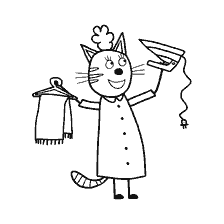 Mamma Kitten tiene ferro e vestiti