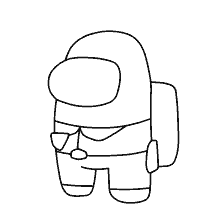 coloring page: Coloring the character Among As in the style of lines