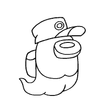 coloring page: Drawing of the character Among As with a fantastic image