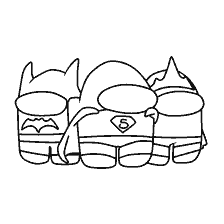 coloring page: Coloring Among As characters in superhero costumes