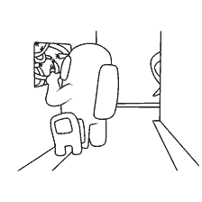 coloring page: Player Among As painting on the wall