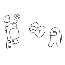 coloring page: Coloring the characters of the game Among As