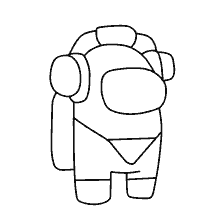 coloring page: Character from the game Among Us as a coloring book